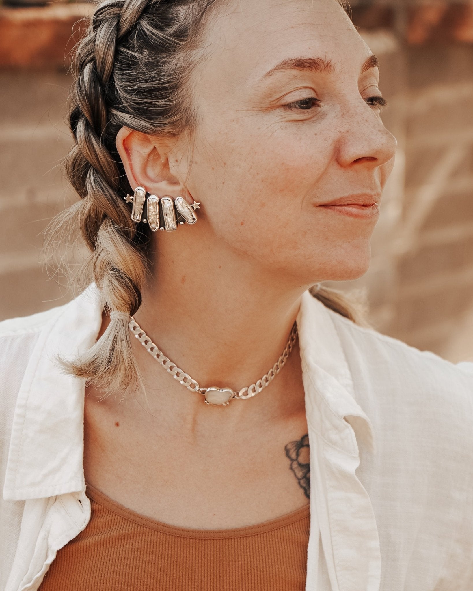 Not Your Mama's Pearl Choker - Golden Road Crafted