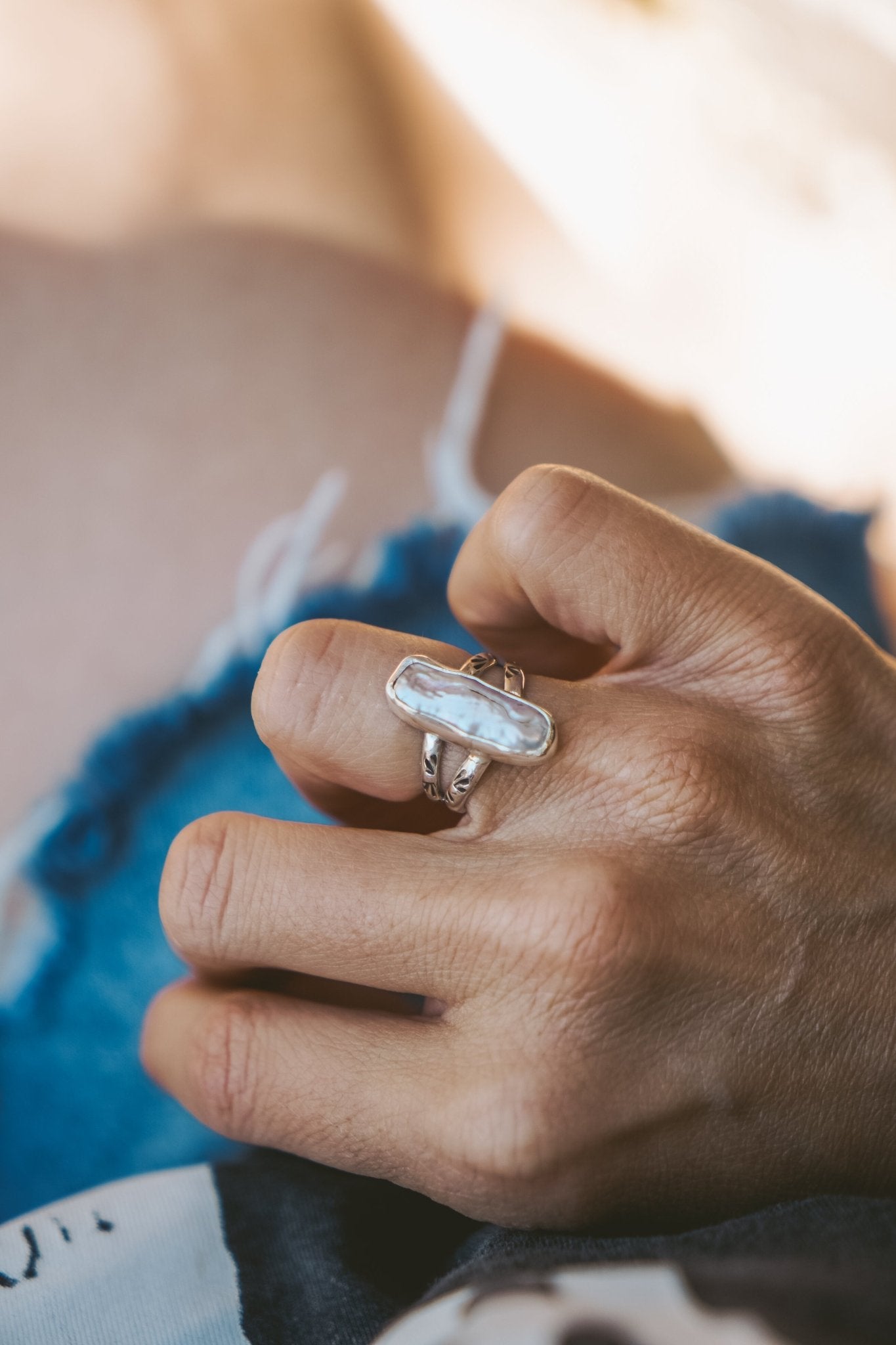 Not Your Mama's Pearl Ring (Size 5) - Golden Road Crafted