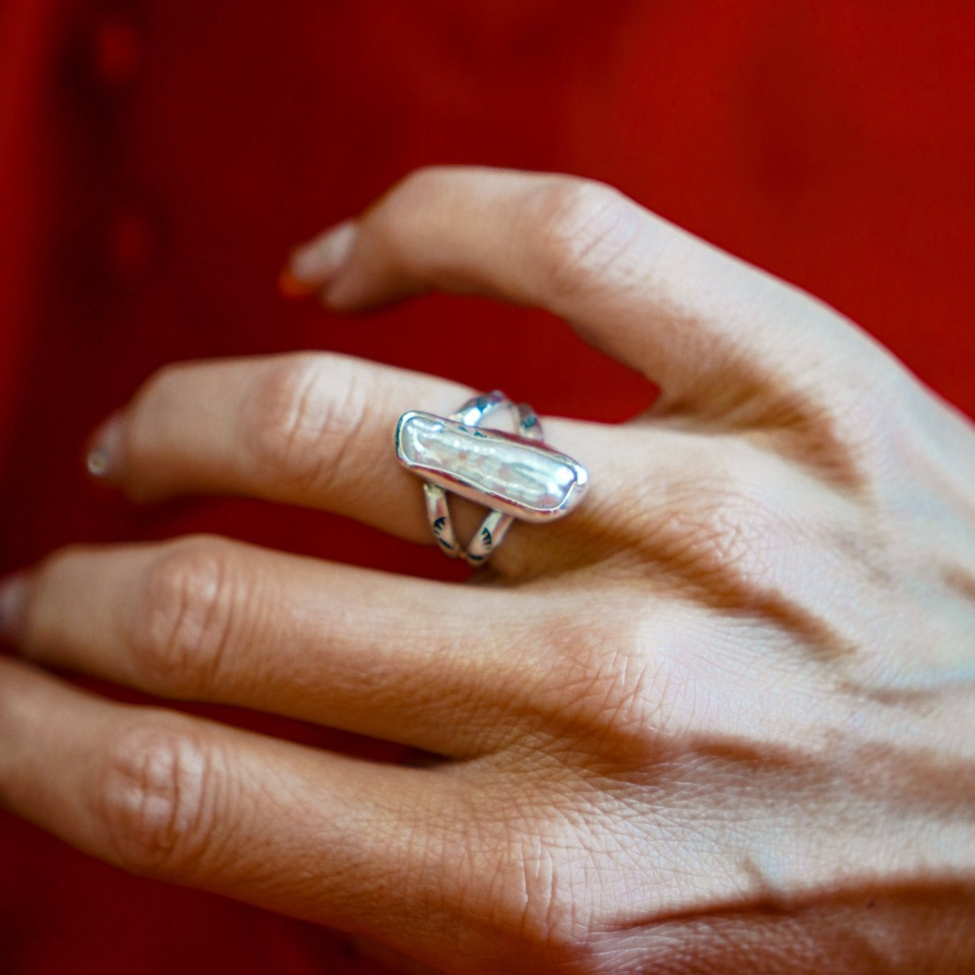 Not Your Mama's Pearl Ring (Size 5.5) - Golden Road Crafted