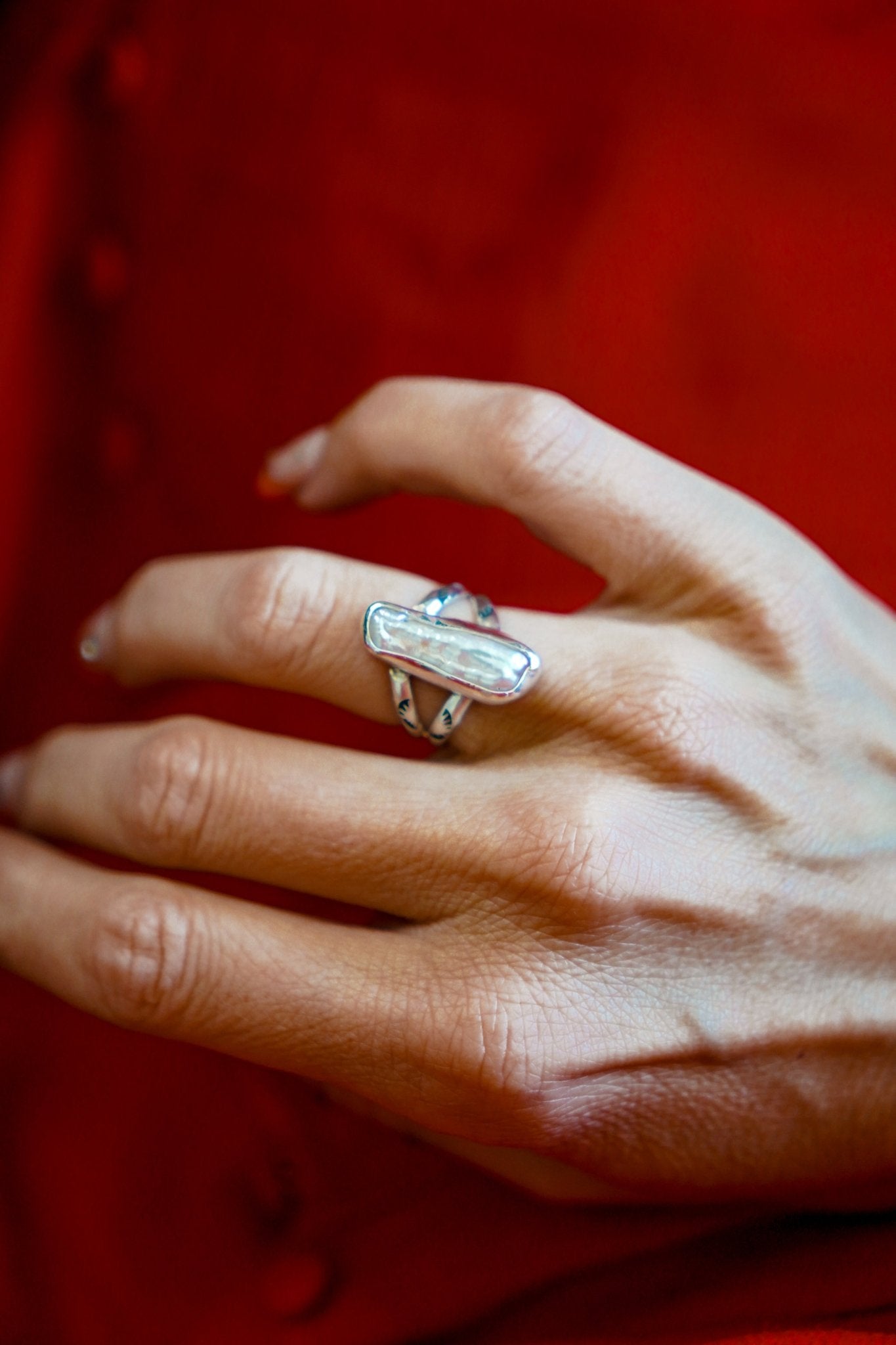 Not Your Mama's Pearl Ring (Size 5.5) - Golden Road Crafted