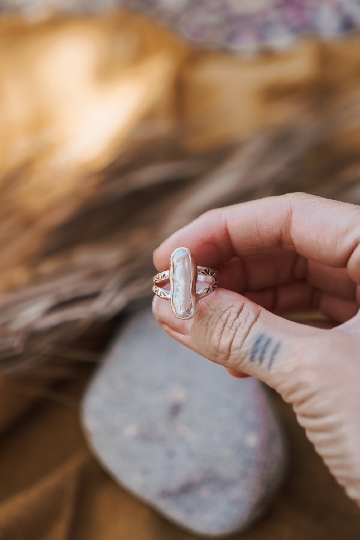 Not Your Mama's Pearl Ring (Size 5.5) - Golden Road Crafted