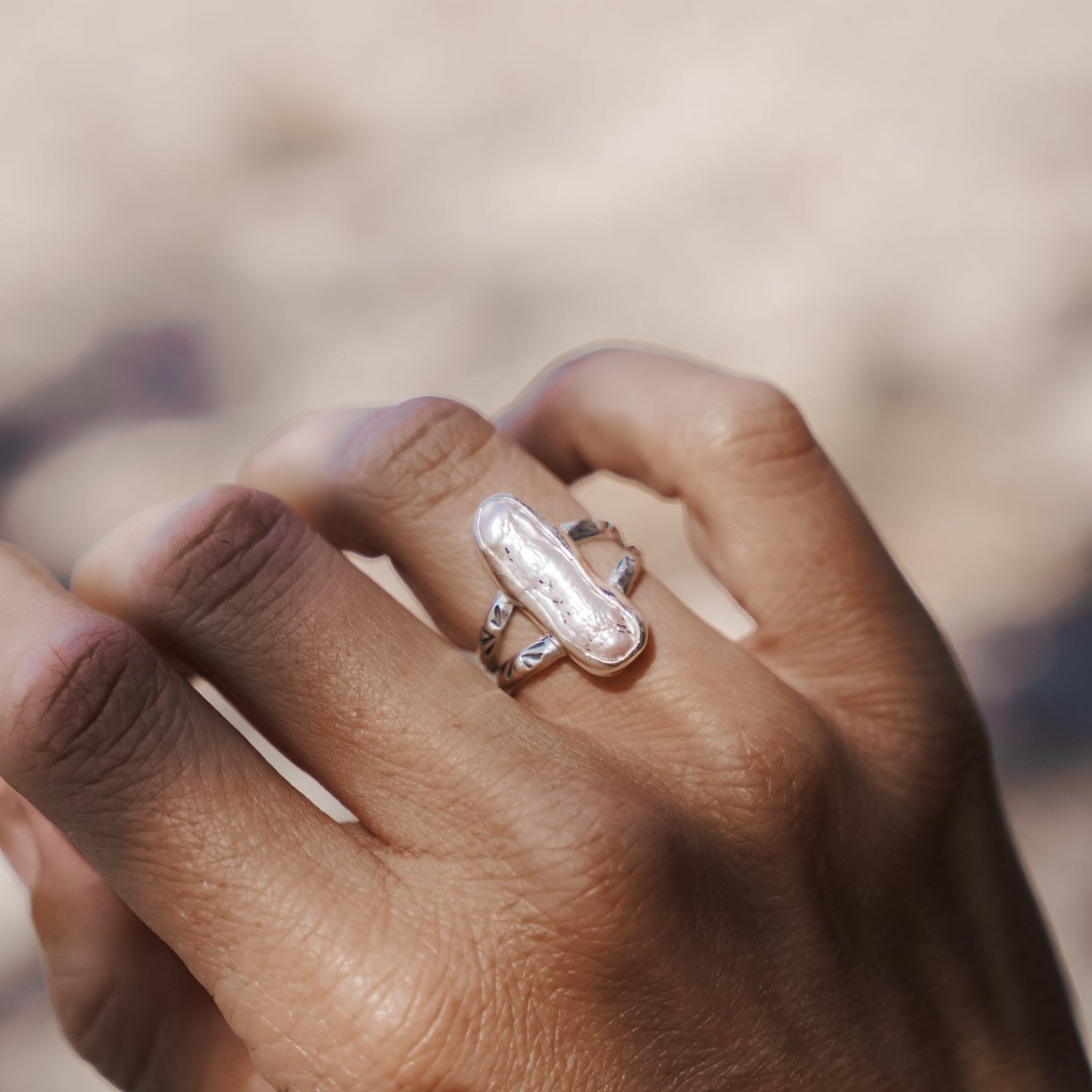 Not Your Mama's Pearl Ring (Size 5.5) - Golden Road Crafted