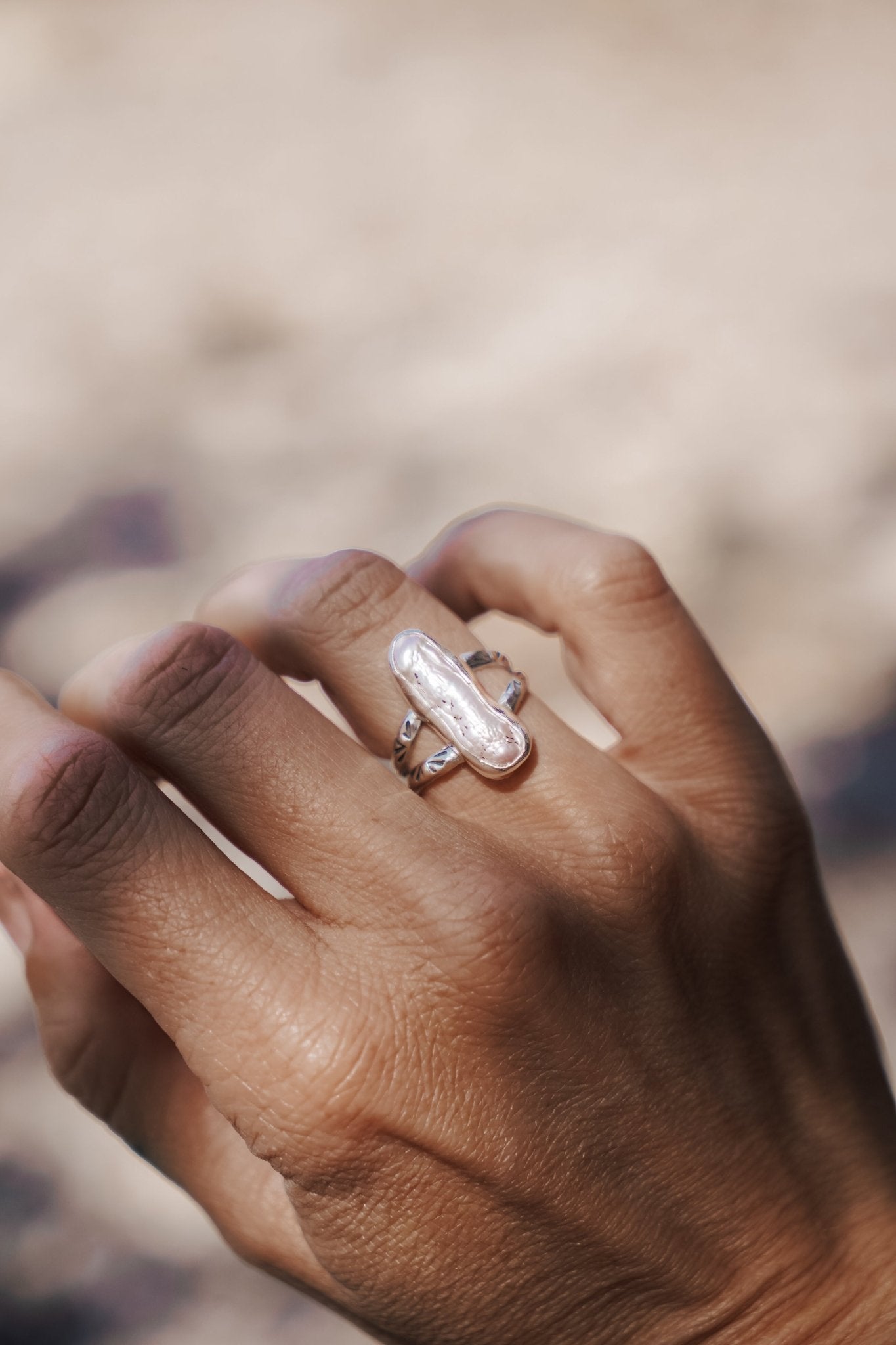 Not Your Mama's Pearl Ring (Size 5.5) - Golden Road Crafted