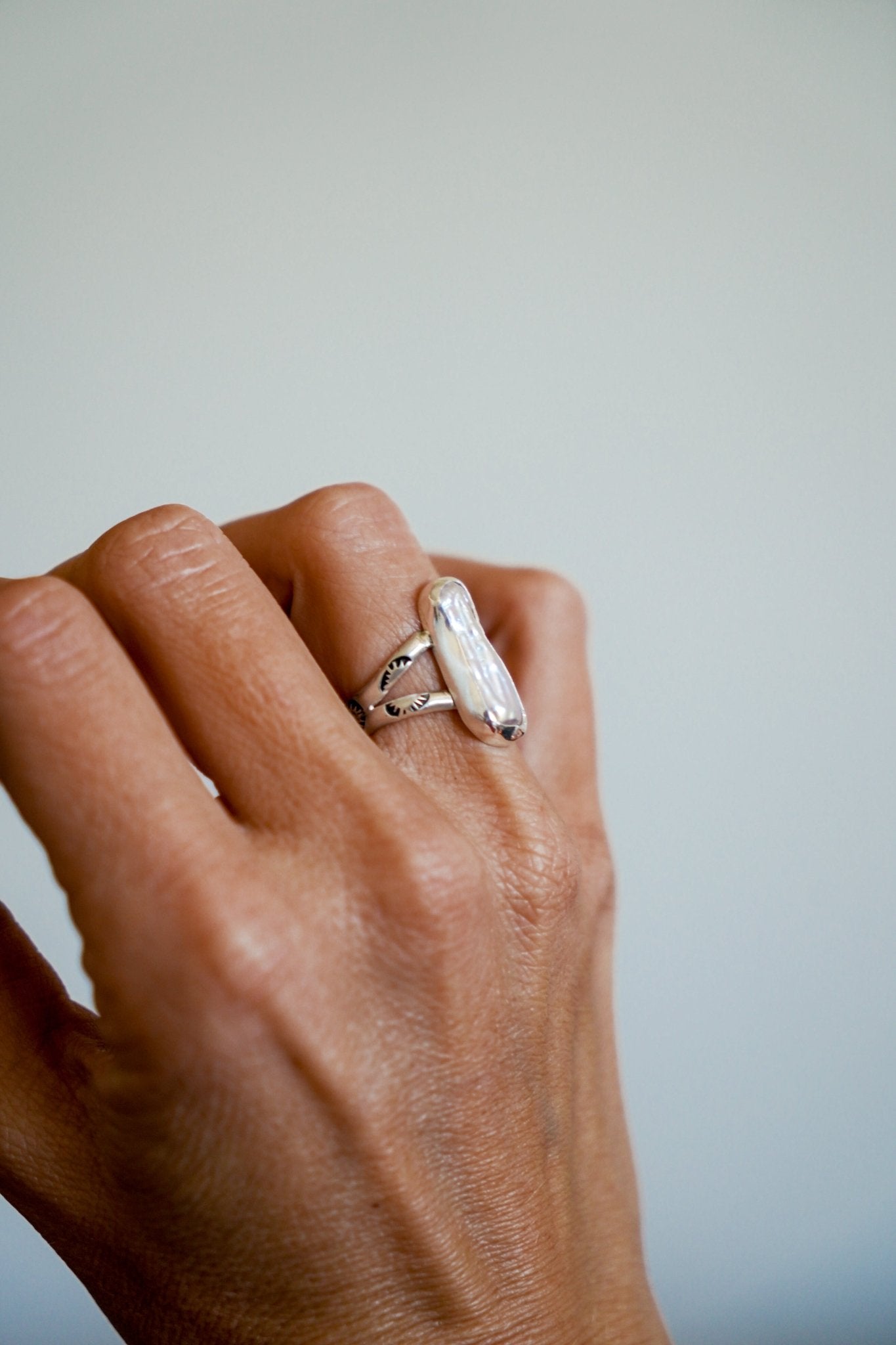 Not Your Mama's Pearl Ring (Size 5.5) - Golden Road Crafted