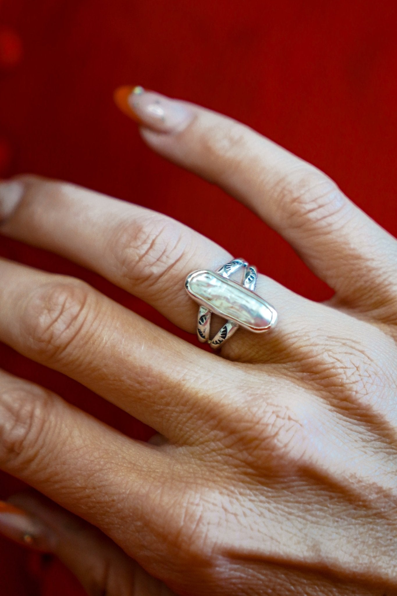 Not Your Mama's Pearl Ring (Size 5.75) - Golden Road Crafted