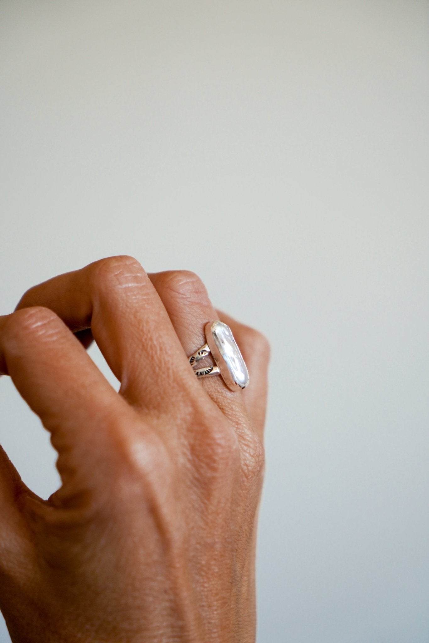 Not Your Mama's Pearl Ring (Size 5.75) - Golden Road Crafted