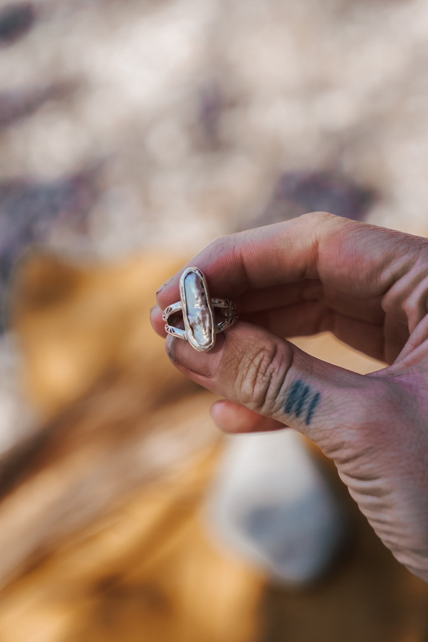 Not Your Mama's Pearl Ring (Size 6) - Golden Road Crafted