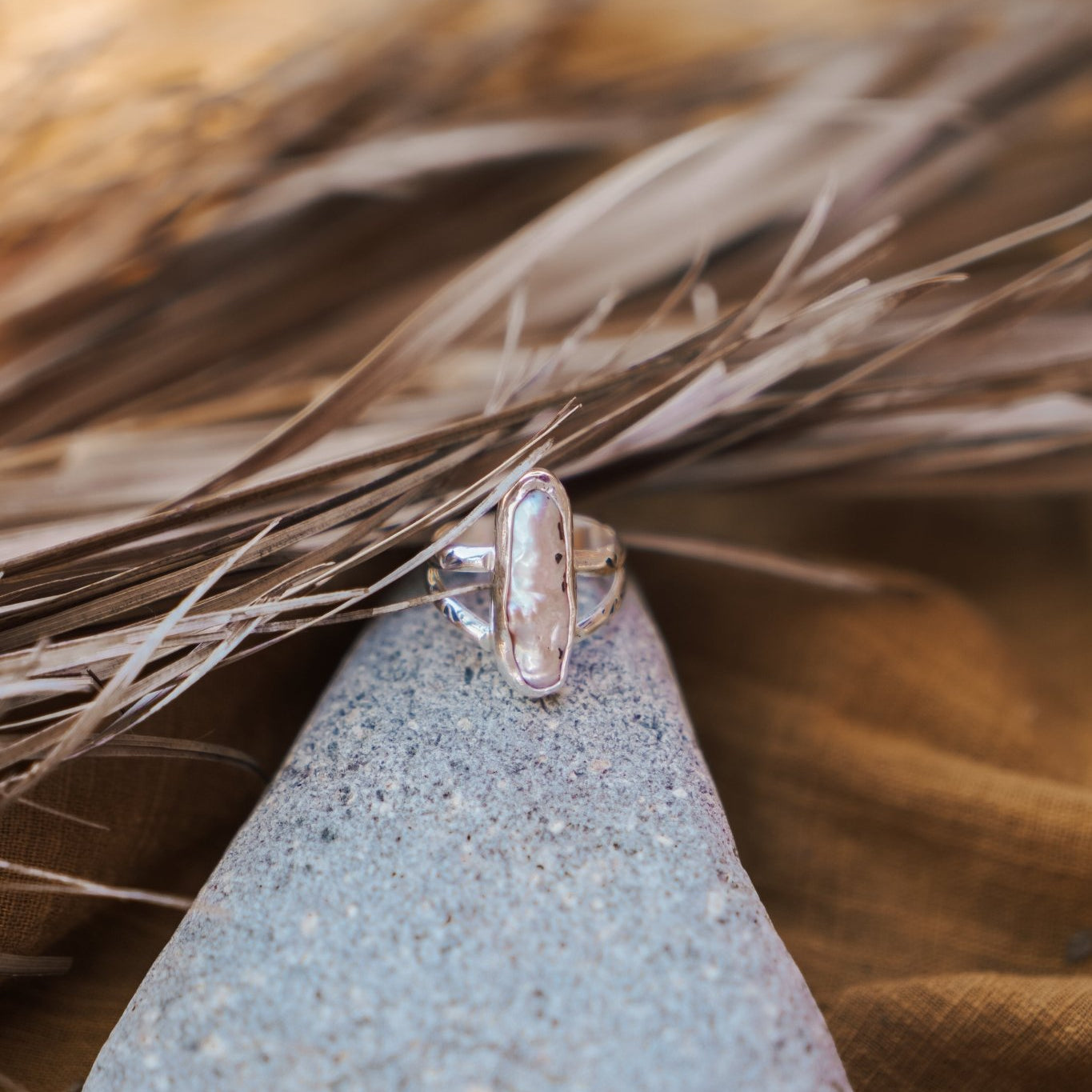 Not Your Mama's Pearl Ring (Size 6) - Golden Road Crafted