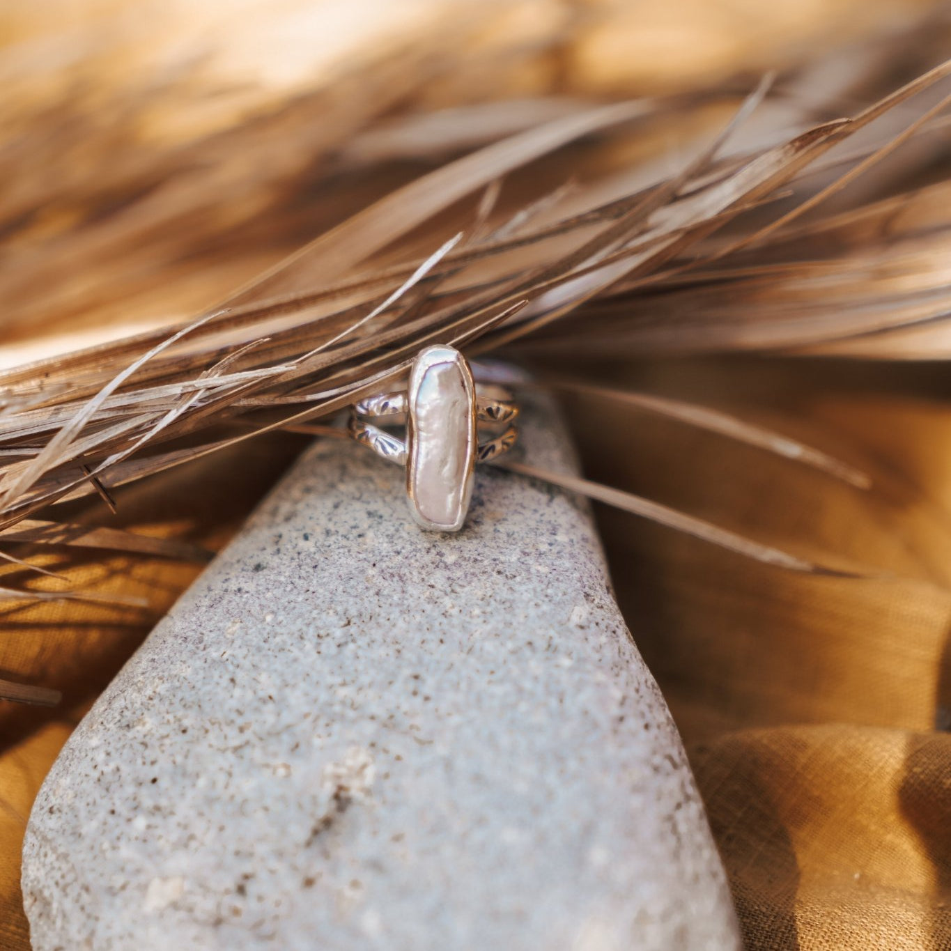 Not Your Mama's Pearl Ring (Size 6) - Golden Road Crafted