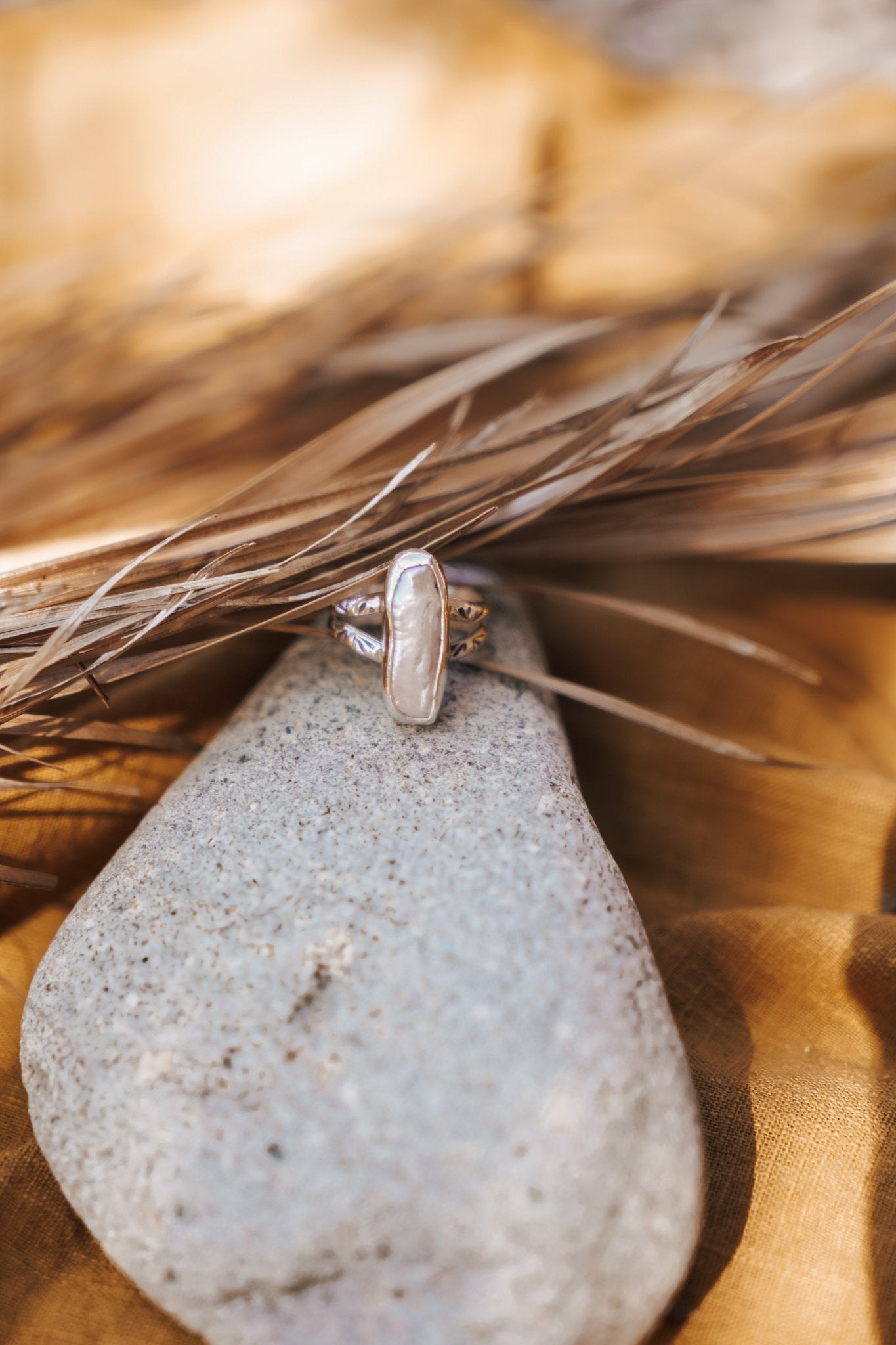 Not Your Mama's Pearl Ring (Size 6) - Golden Road Crafted