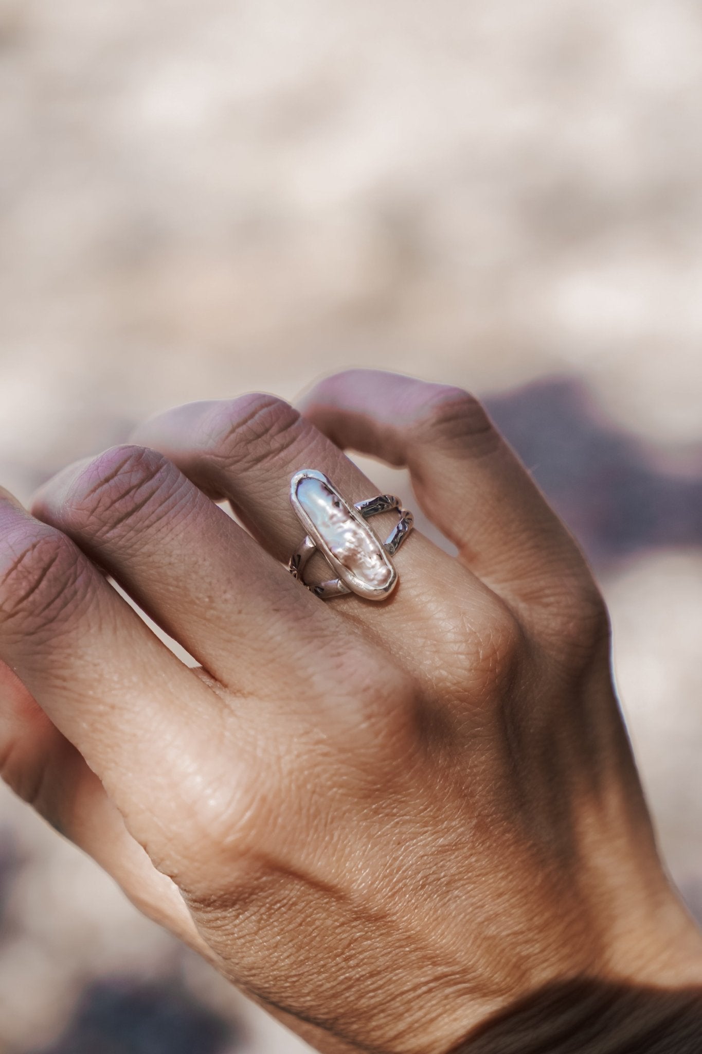 Not Your Mama's Pearl Ring (Size 6) - Golden Road Crafted