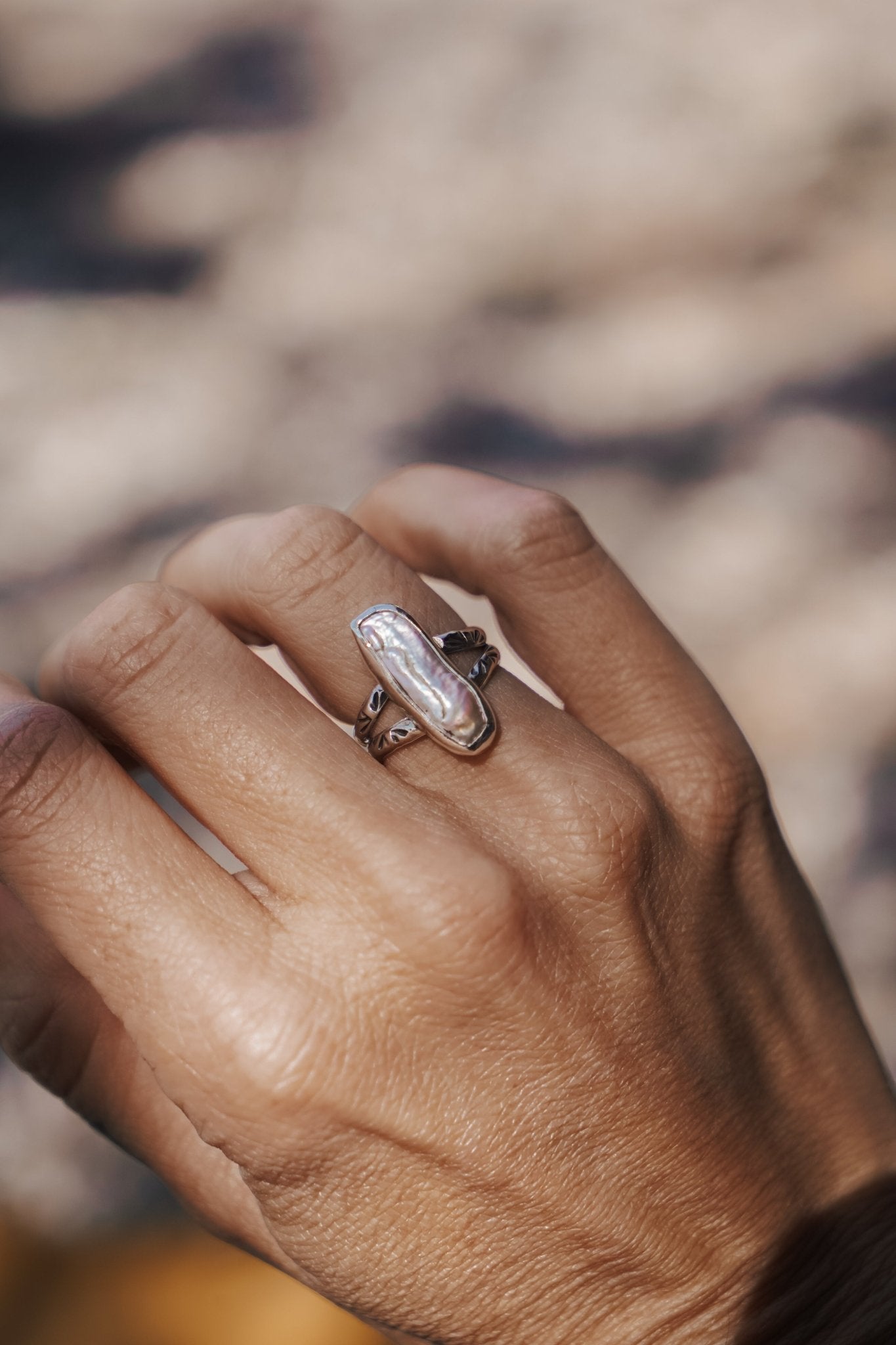 Not Your Mama's Pearl Ring (Size 6) - Golden Road Crafted