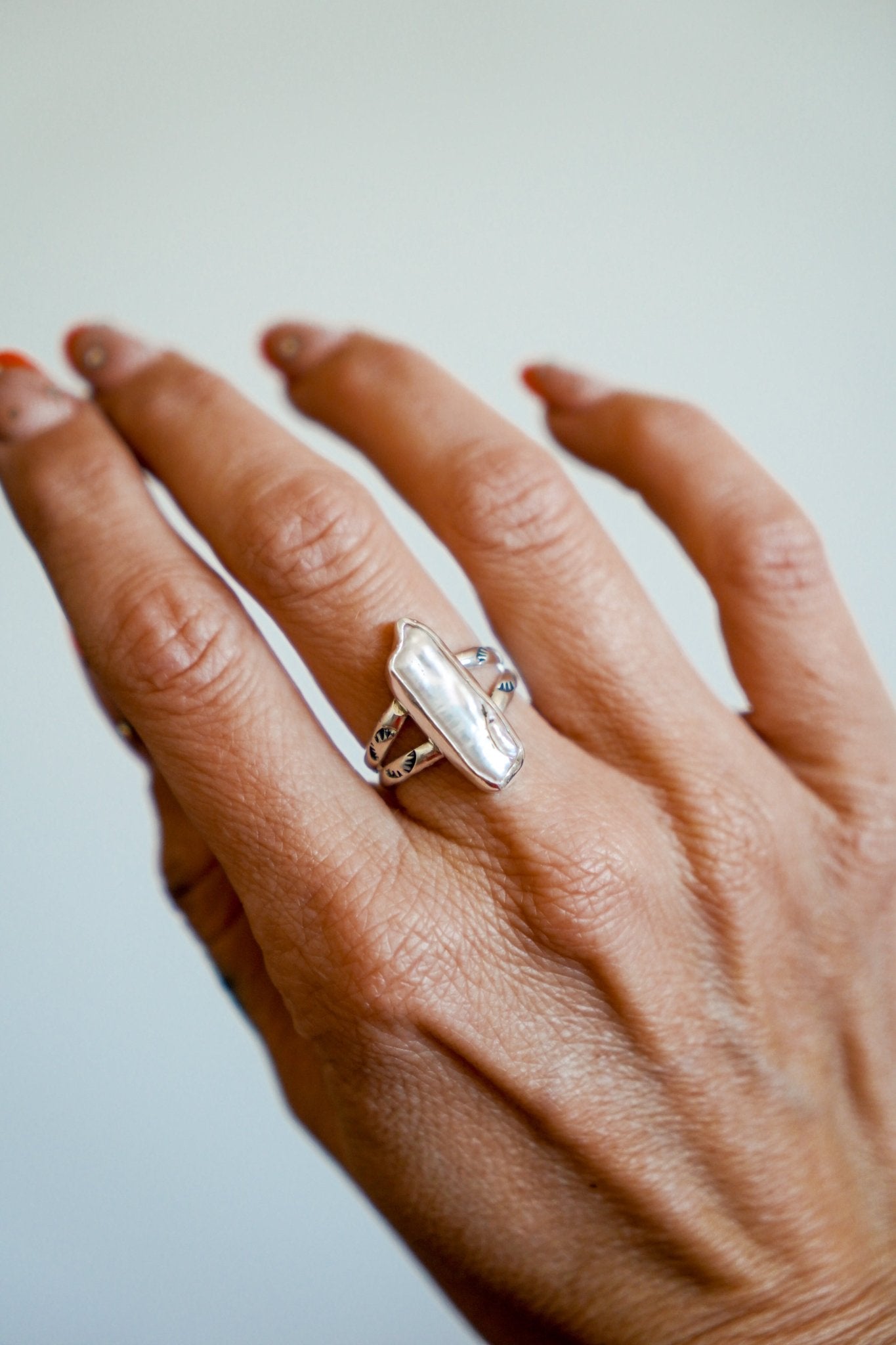Not Your Mama's Pearl Ring (Size 7) - Golden Road Crafted