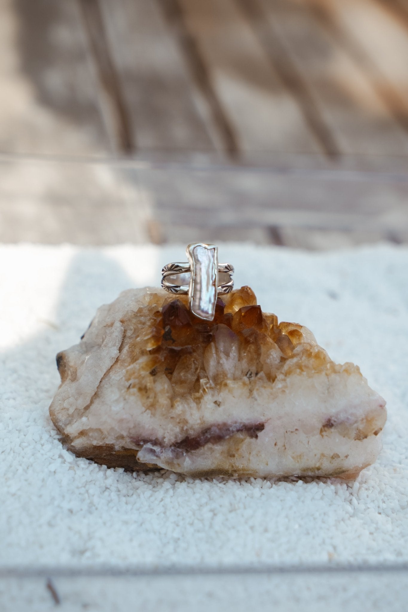 Not Your Mama's Pearl Ring (Size 7.5) - Golden Road Crafted