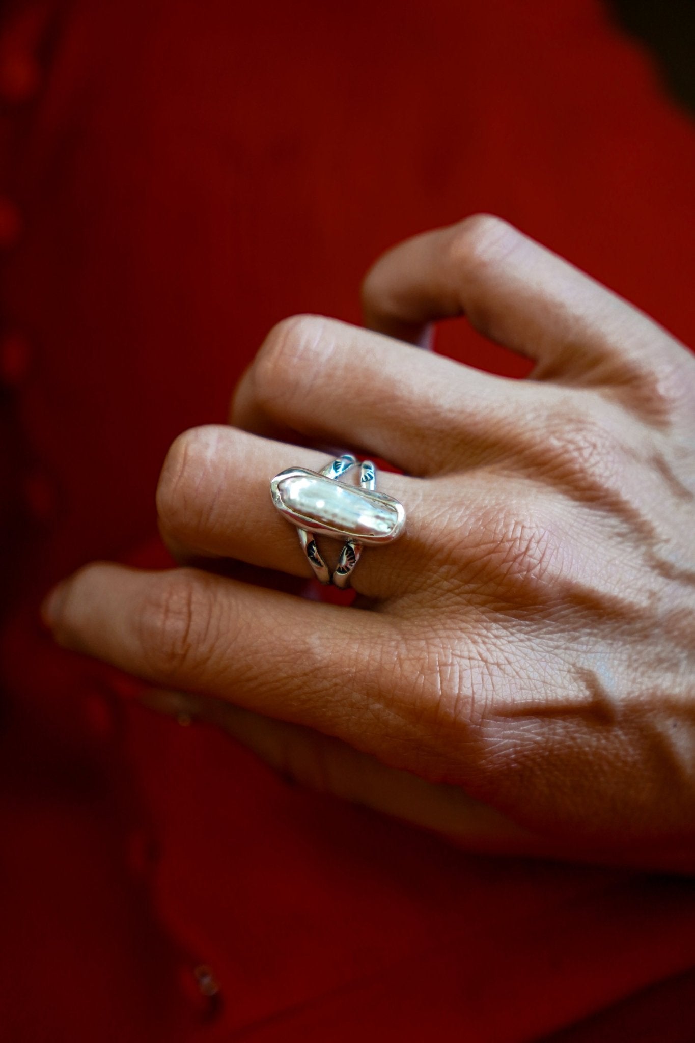 Not Your Mama's Pearl Ring (Size 7.5) - Golden Road Crafted