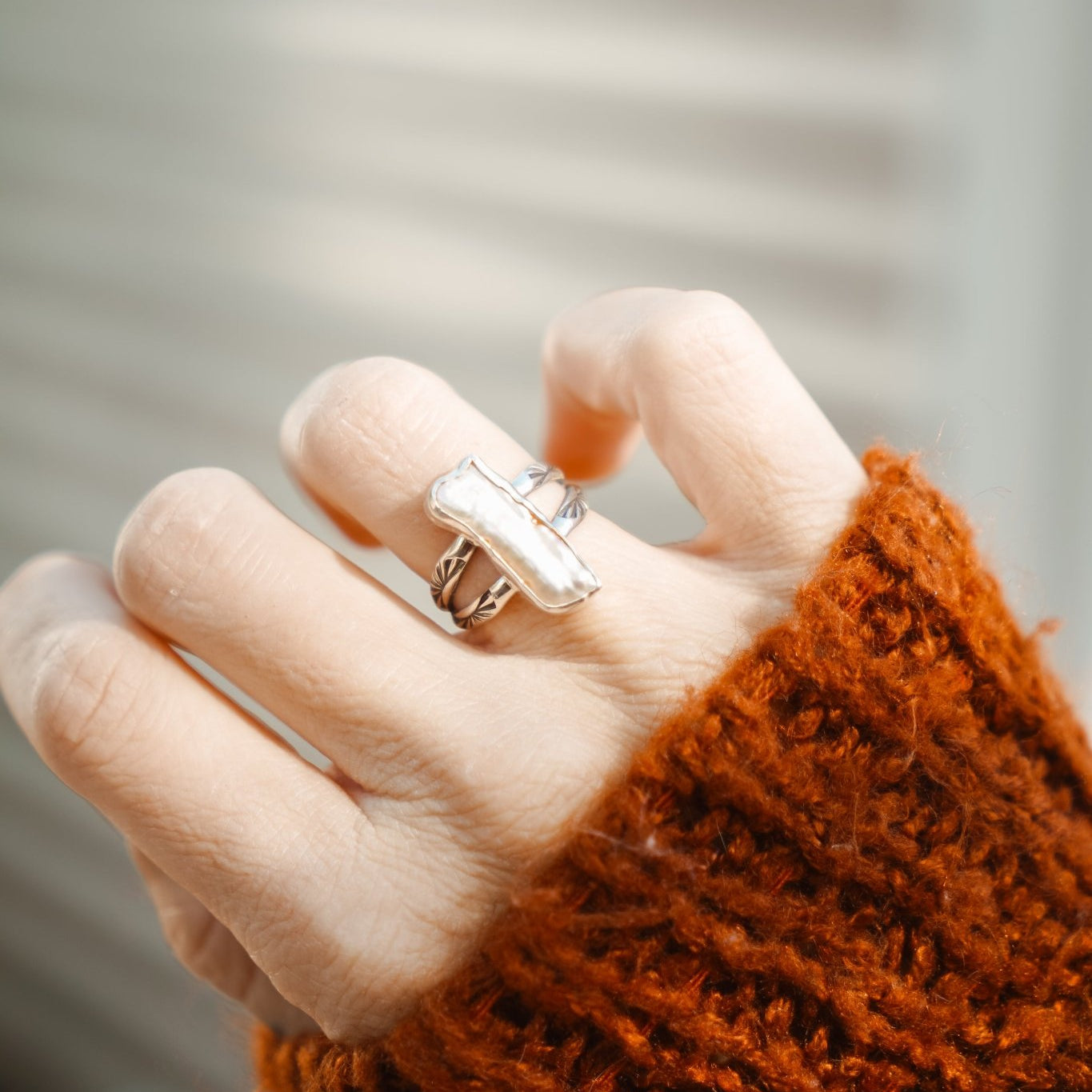 Not Your Mama's Pearl Ring (Size 7.5) - Golden Road Crafted