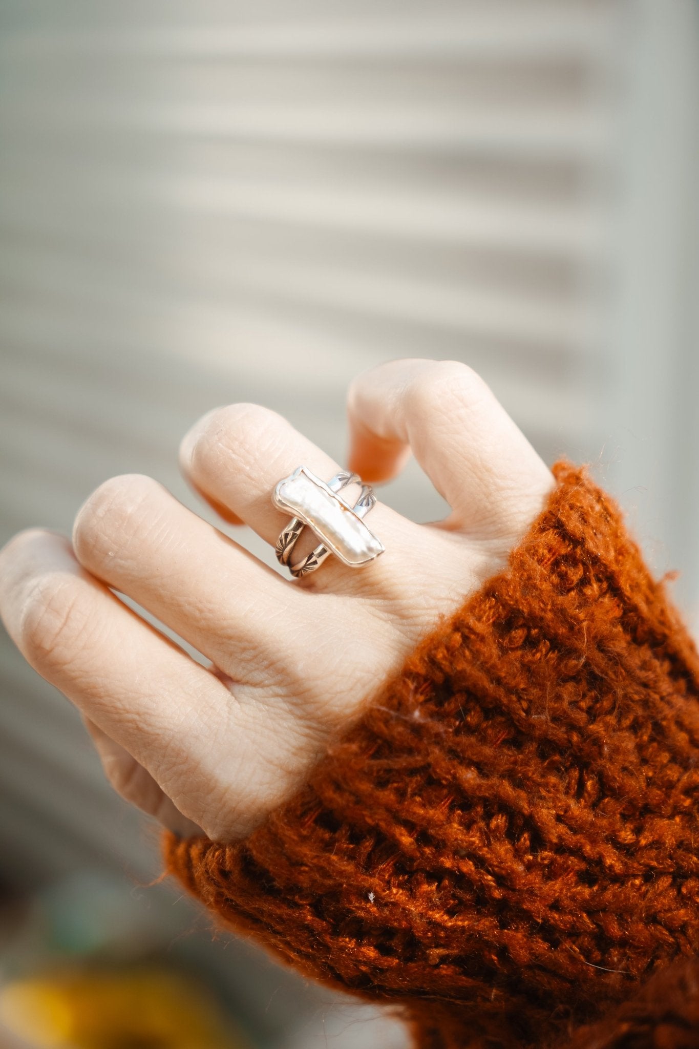 Not Your Mama's Pearl Ring (Size 7.5) - Golden Road Crafted