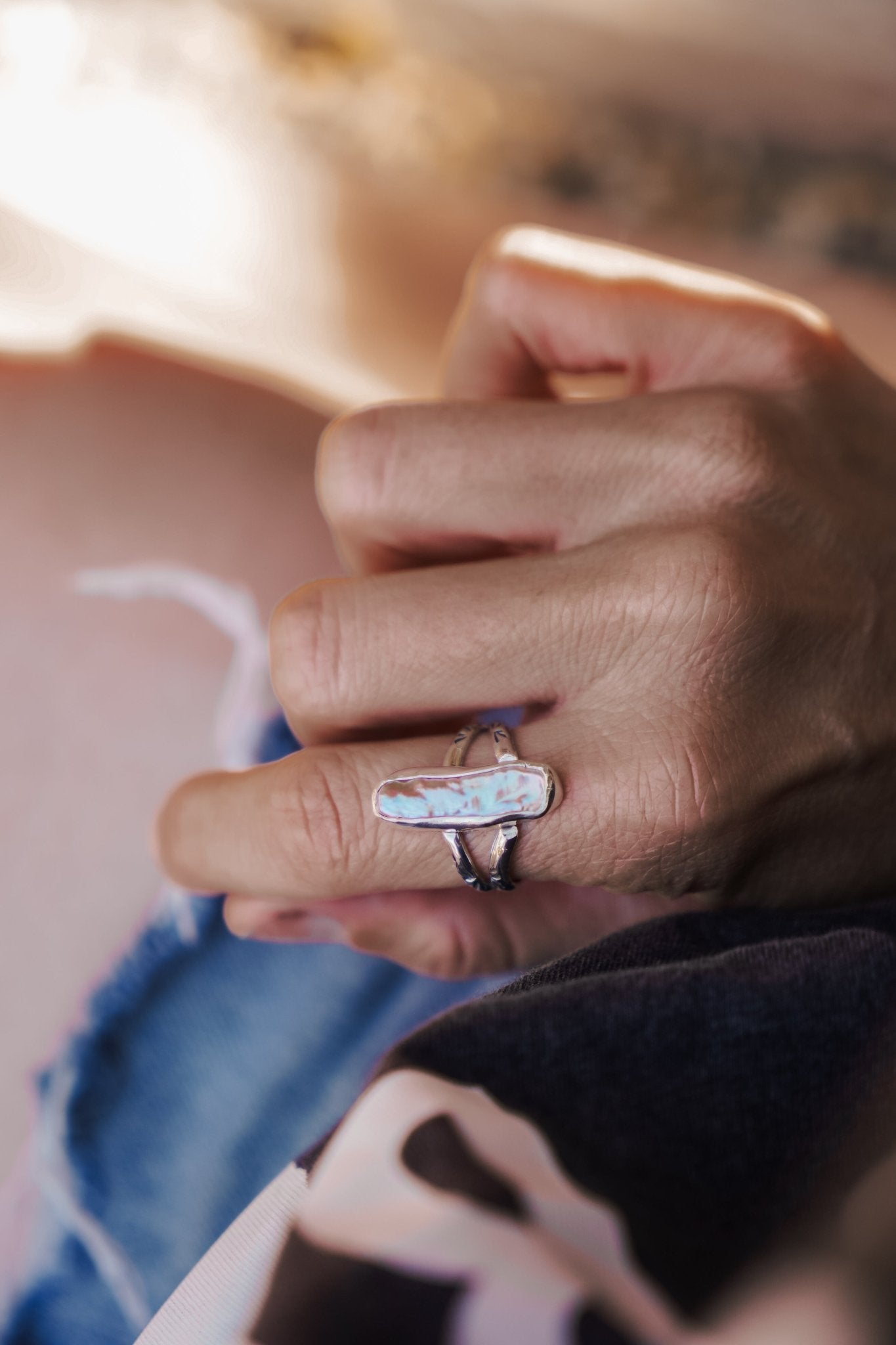 Not Your Mama's Pearl Ring (Size 8) - Golden Road Crafted