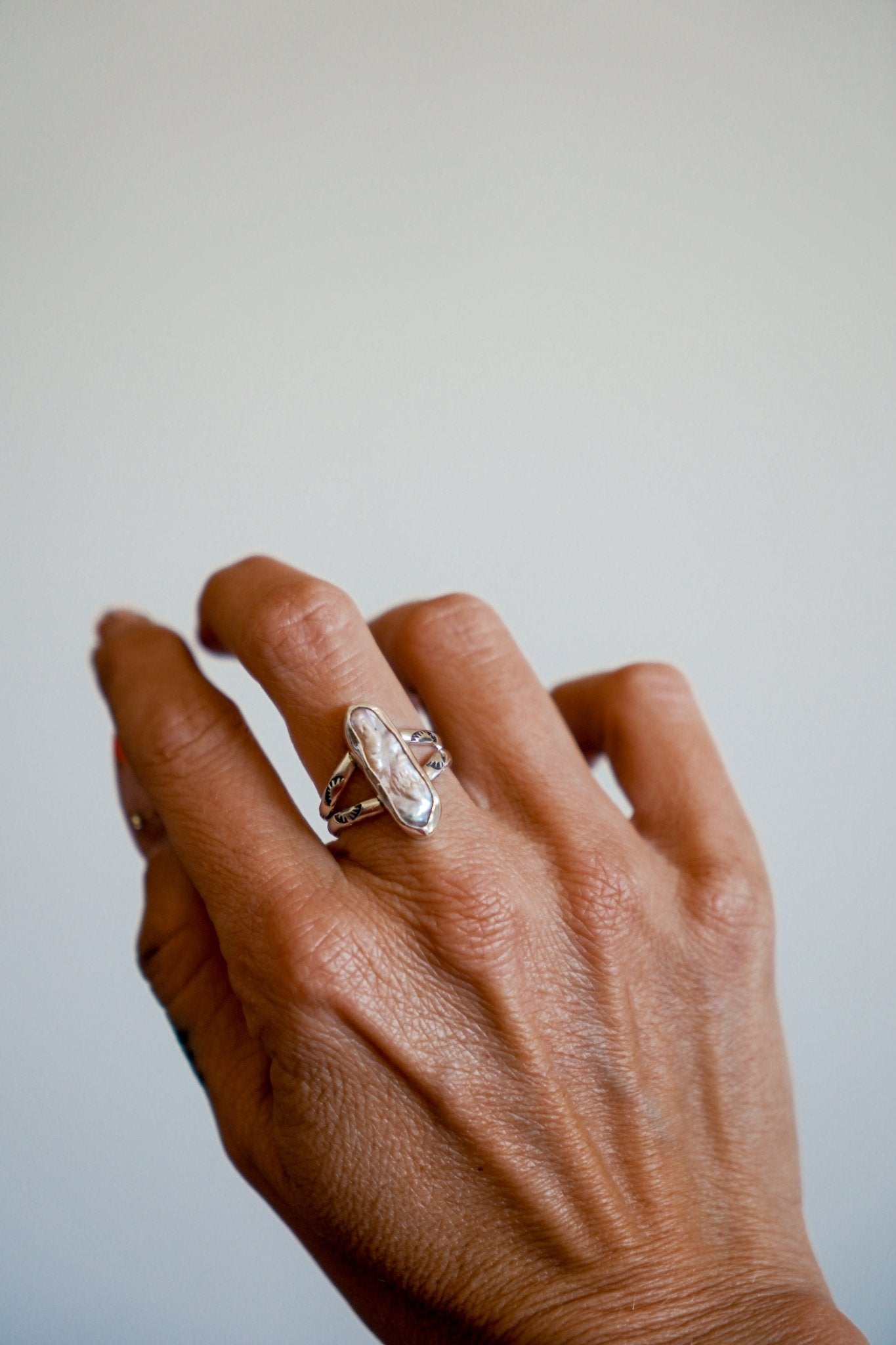Not Your Mama's Pearl Ring (Size 8) - Golden Road Crafted