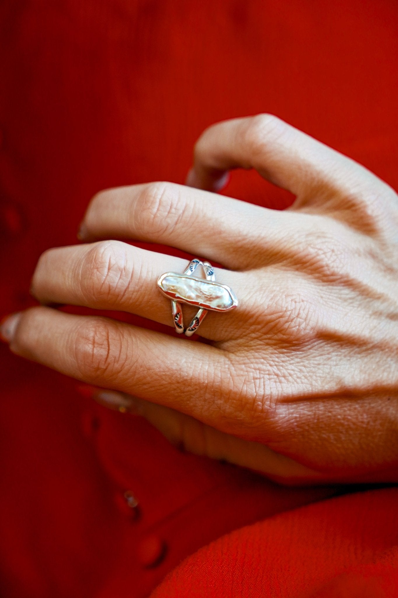 Not Your Mama's Pearl Ring (Size 8) - Golden Road Crafted