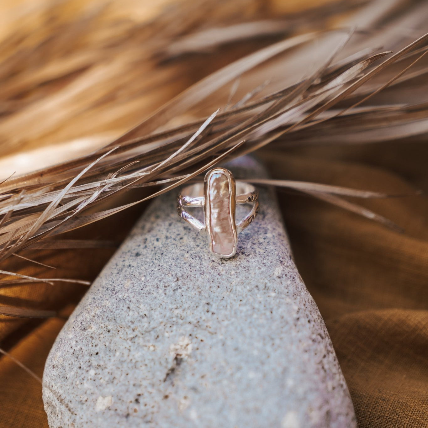 Not Your Mama's Pearl Ring (Size 8) - Golden Road Crafted
