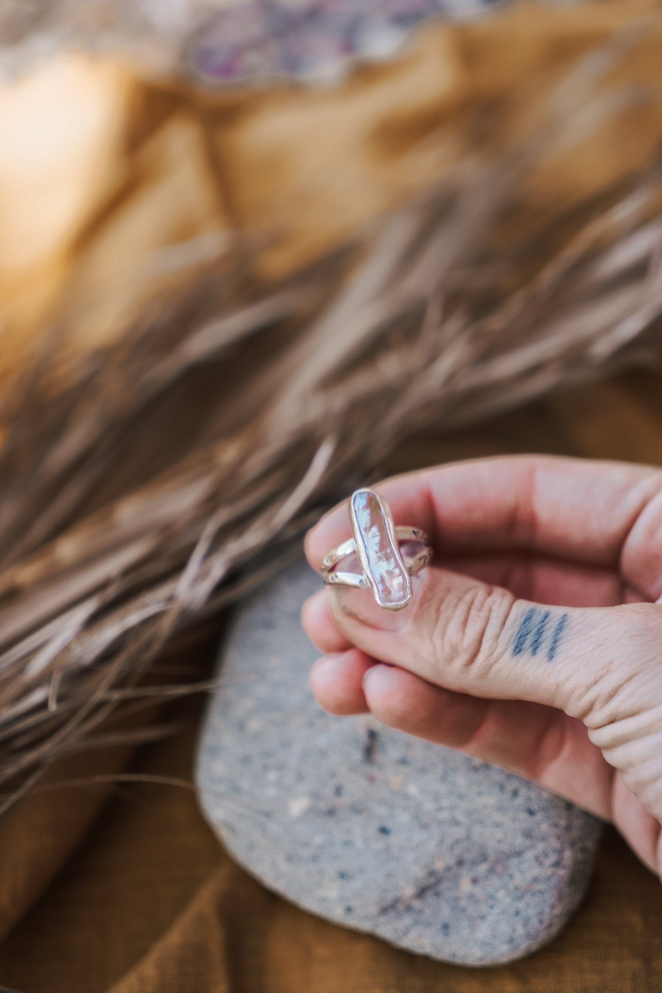 Not Your Mama's Pearl Ring (Size 8) - Golden Road Crafted