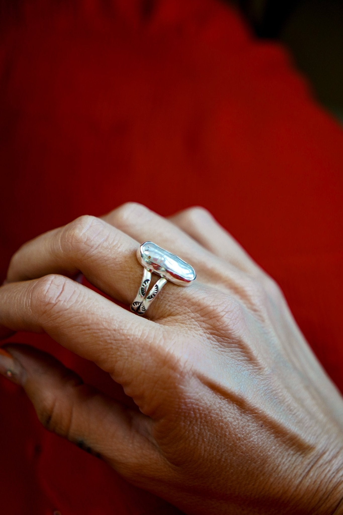 Not Your Mama's Pearl Ring (Size 9) - Golden Road Crafted