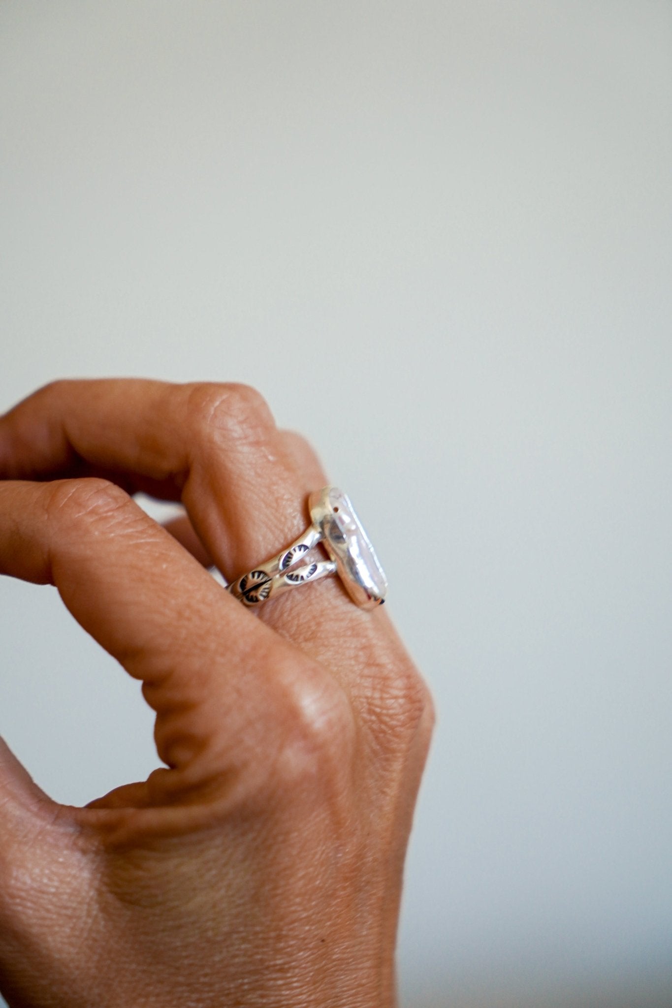 Not Your Mama's Pearl Ring (Size 9) - Golden Road Crafted