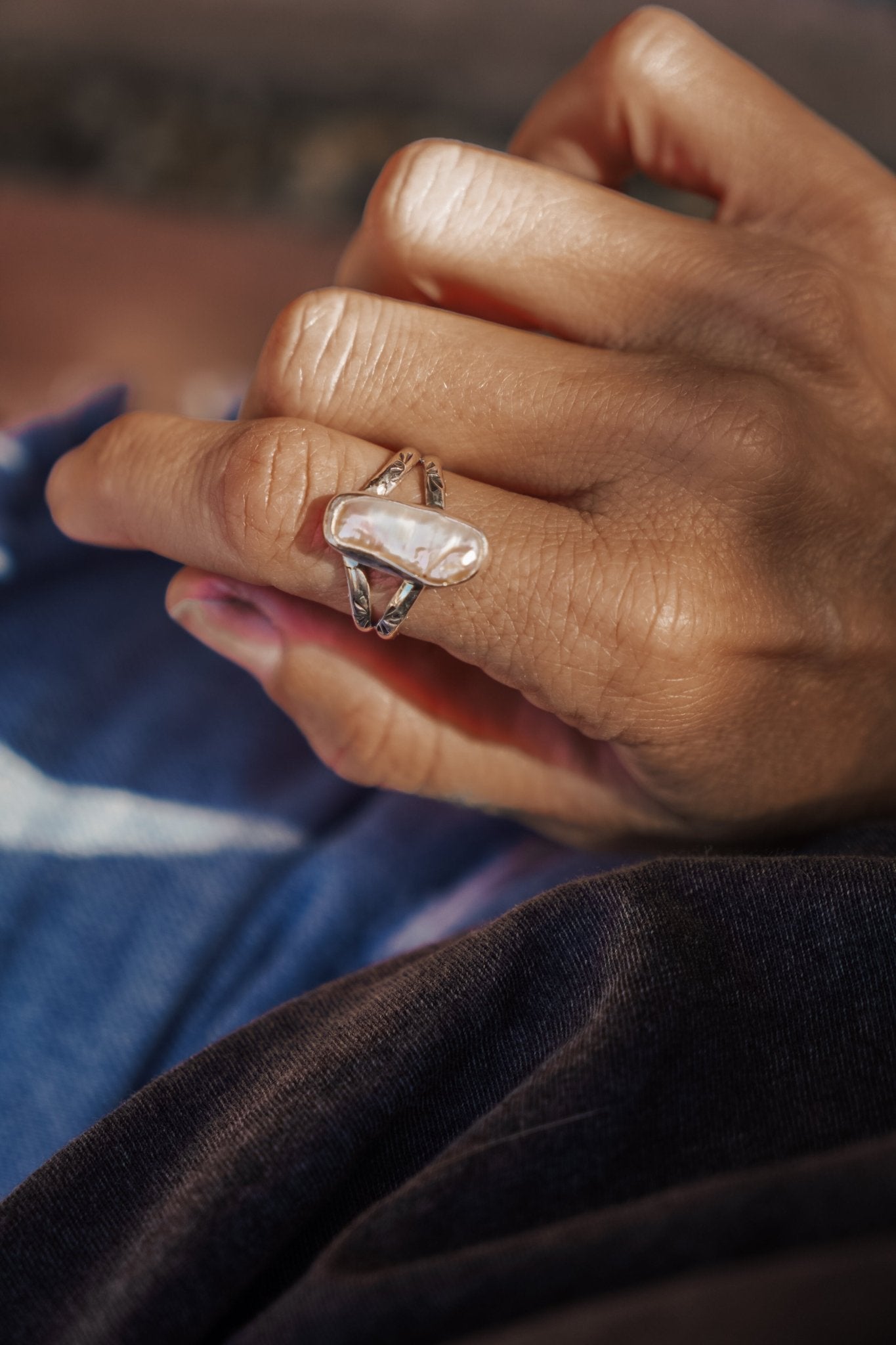 Not Your Mama's Pearl Ring (Size 9) - Golden Road Crafted