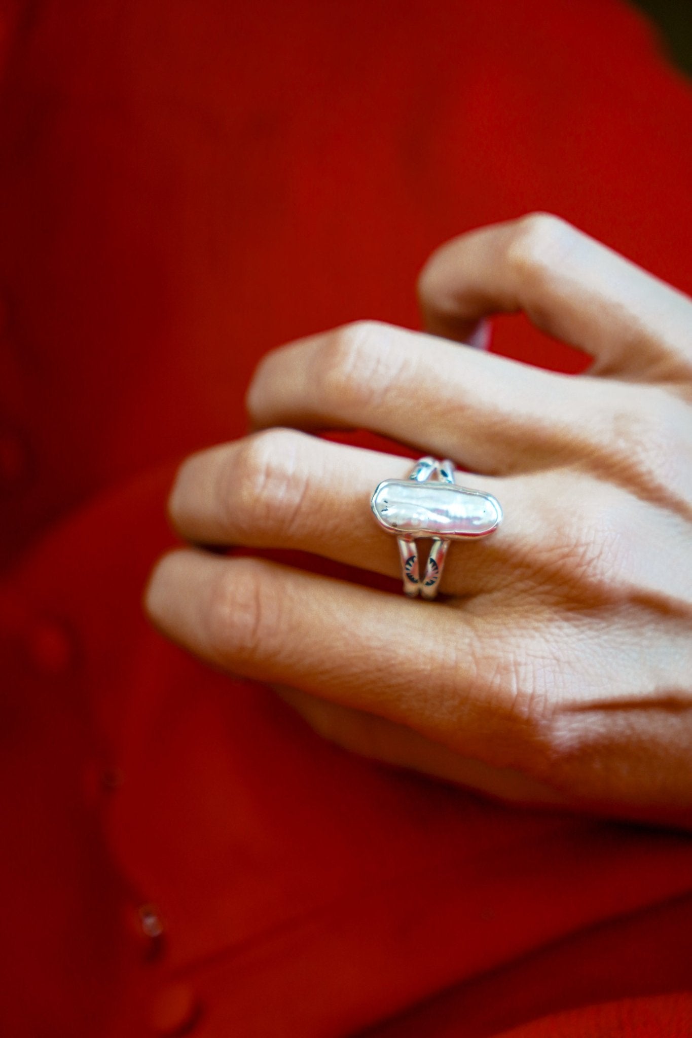 Not Your Mama's Pearl Ring (Size 9) - Golden Road Crafted