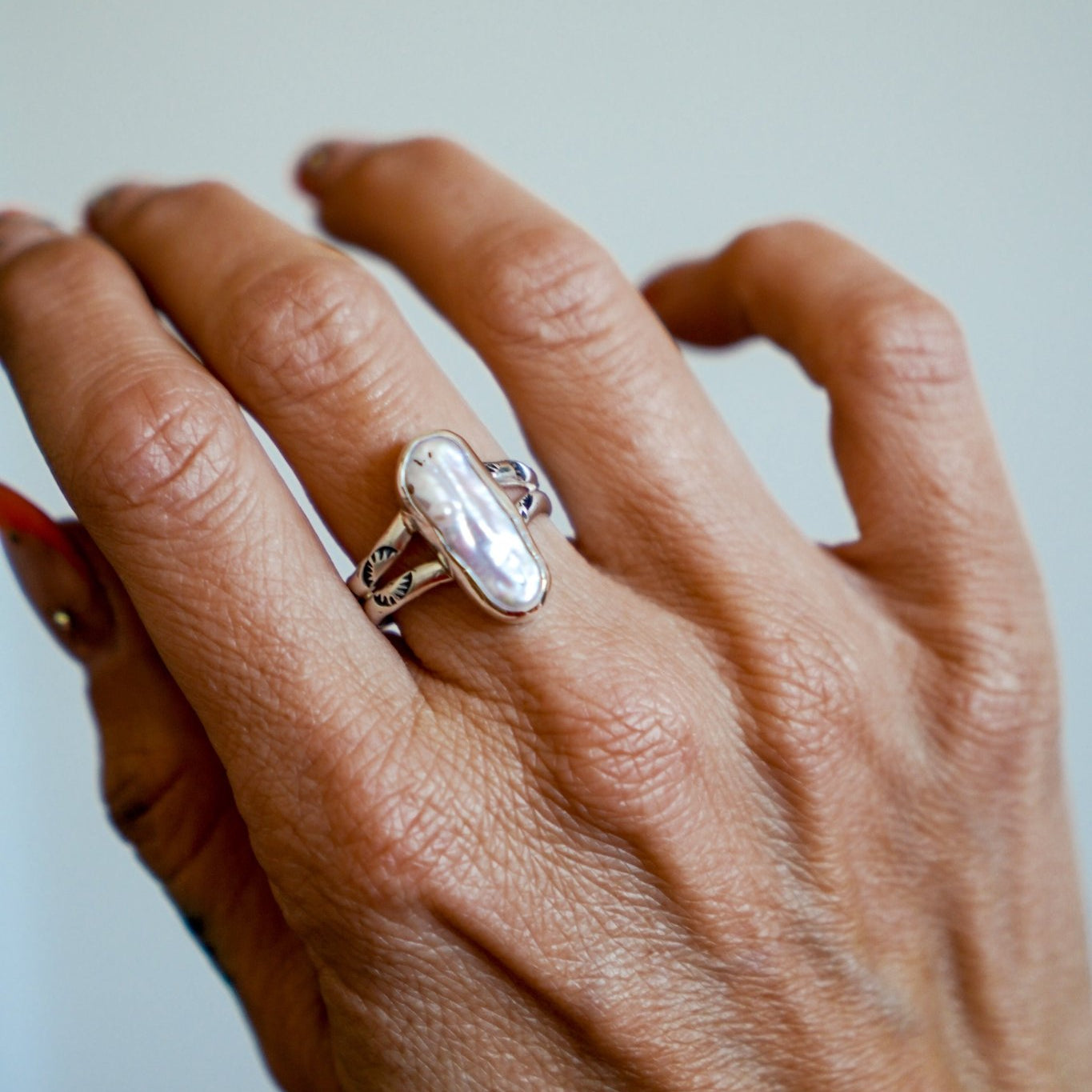 Not Your Mama's Pearl Ring (Size 9) - Golden Road Crafted