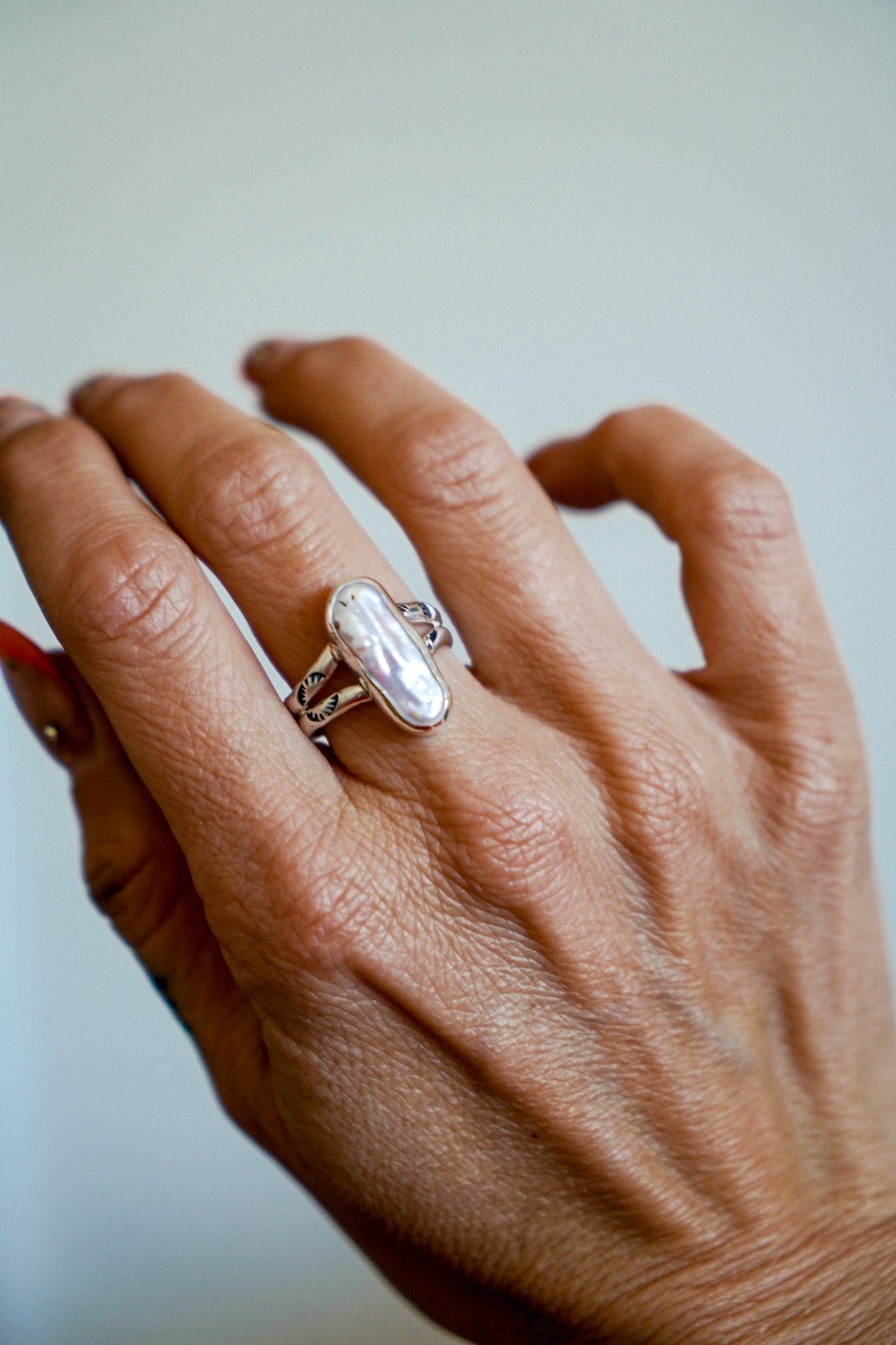 Not Your Mama's Pearl Ring (Size 9) - Golden Road Crafted