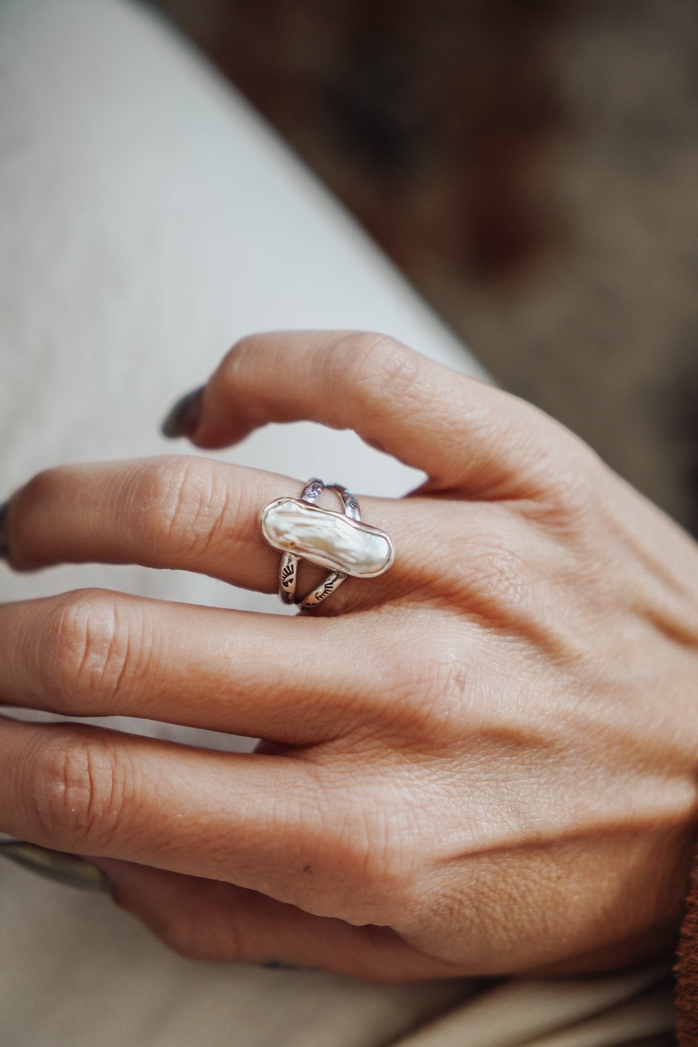 Not Your Mama's Pearl Rings (Size 6.5) - Golden Road Crafted