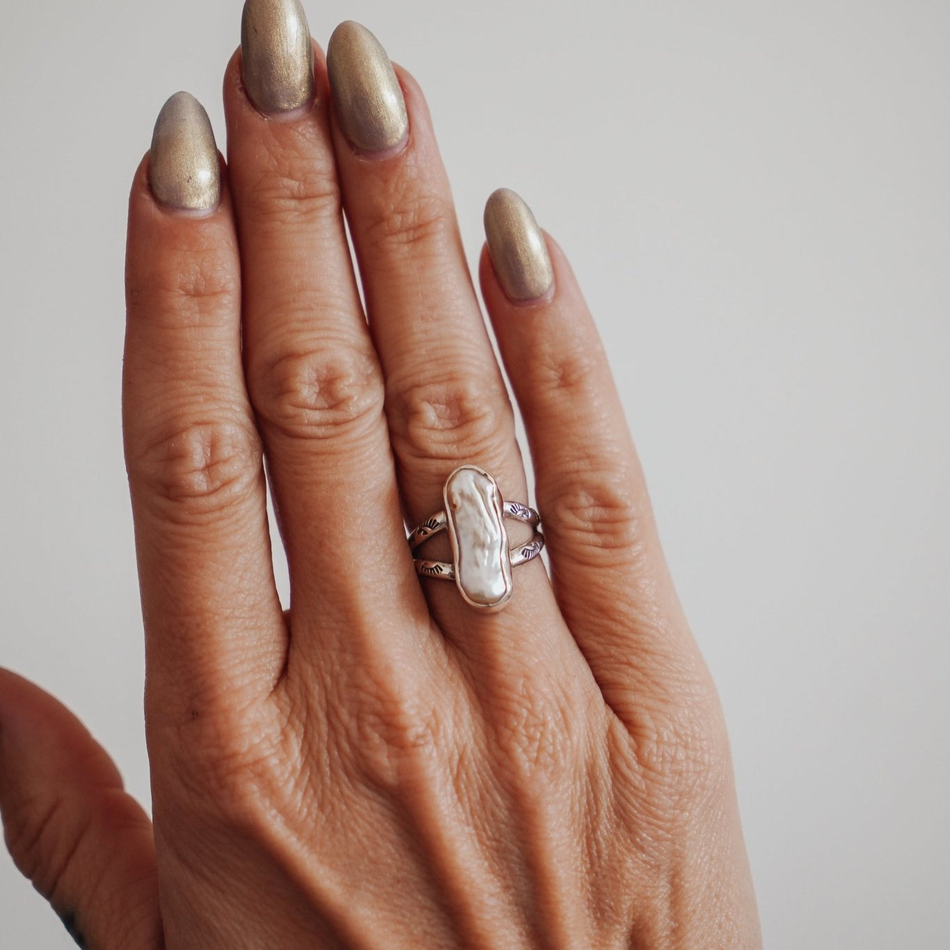 Not Your Mama's Pearl Rings (Size 6.5) - Golden Road Crafted