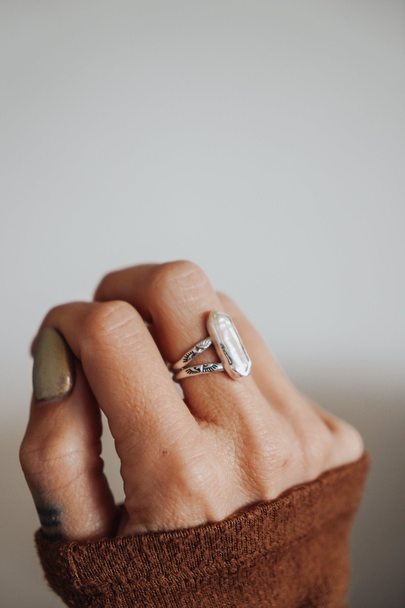 Not Your Mama's Pearl Rings (Size 7.5) - Golden Road Crafted