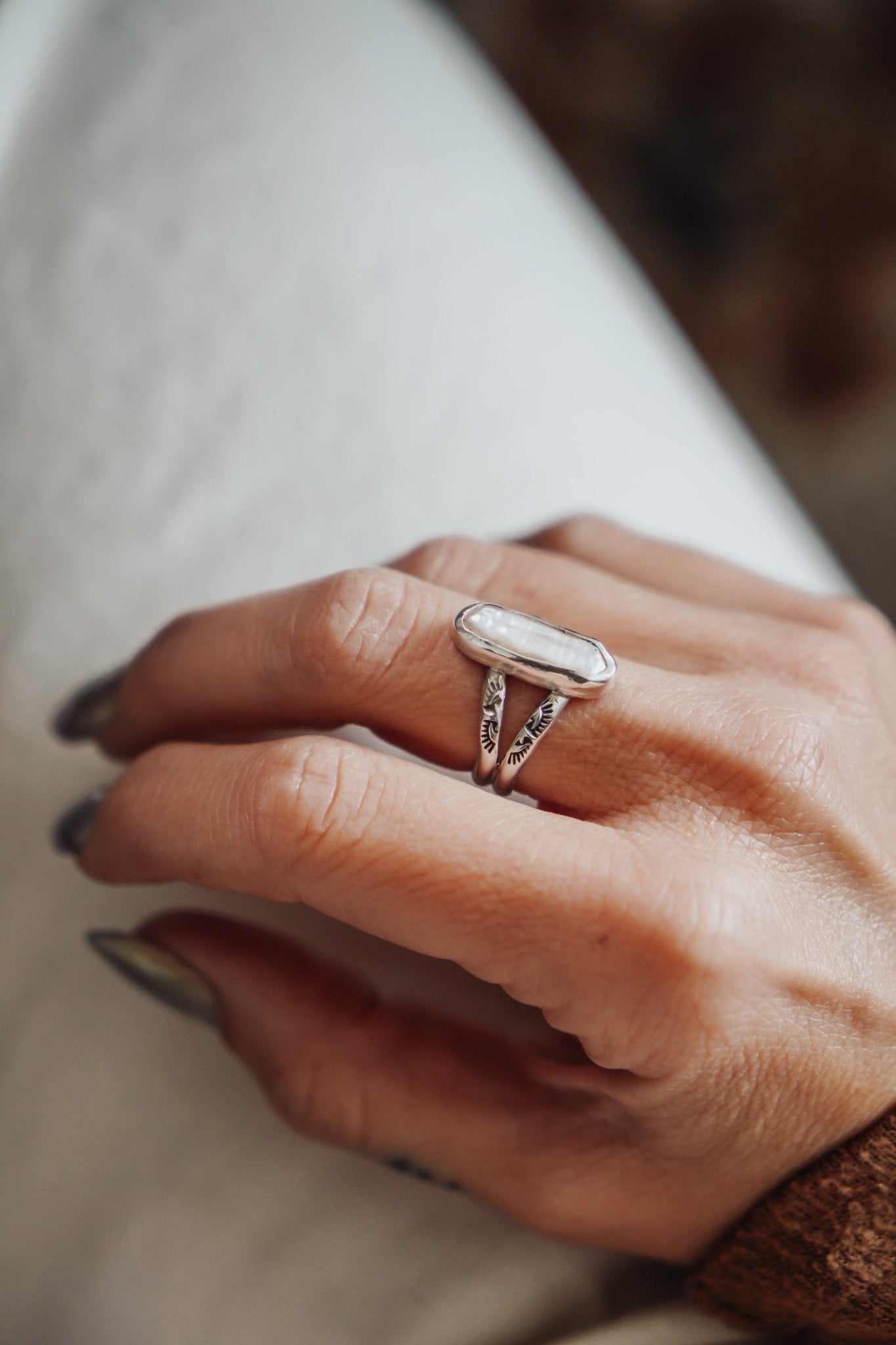 Not Your Mama's Pearl Rings (Size 7.5) - Golden Road Crafted