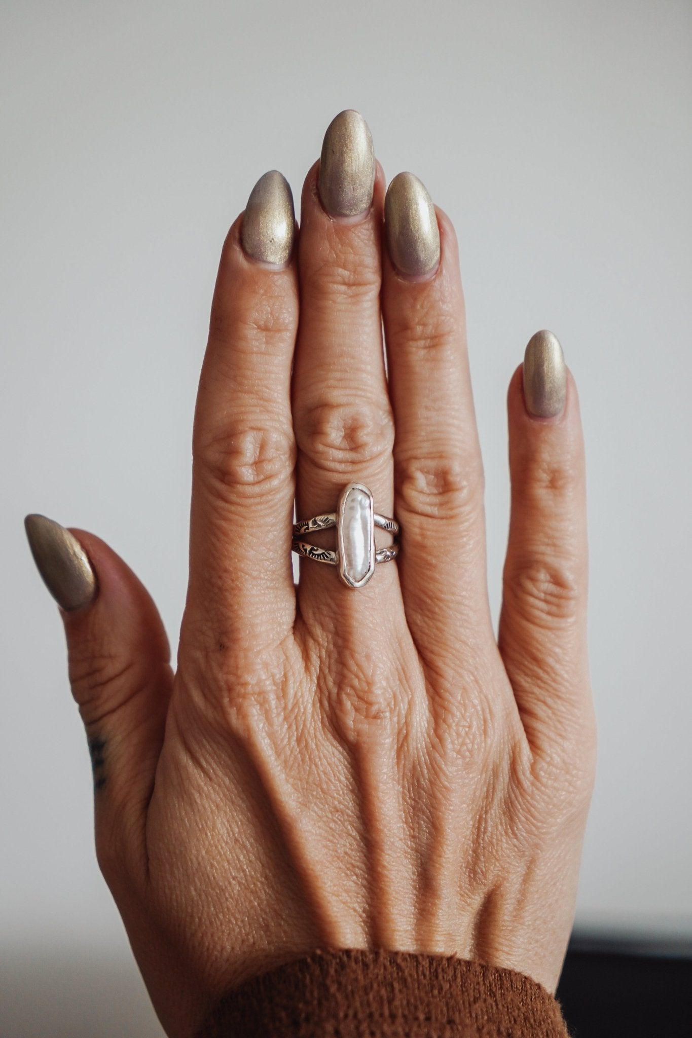 Not Your Mama's Pearl Rings (Size 7.5) - Golden Road Crafted