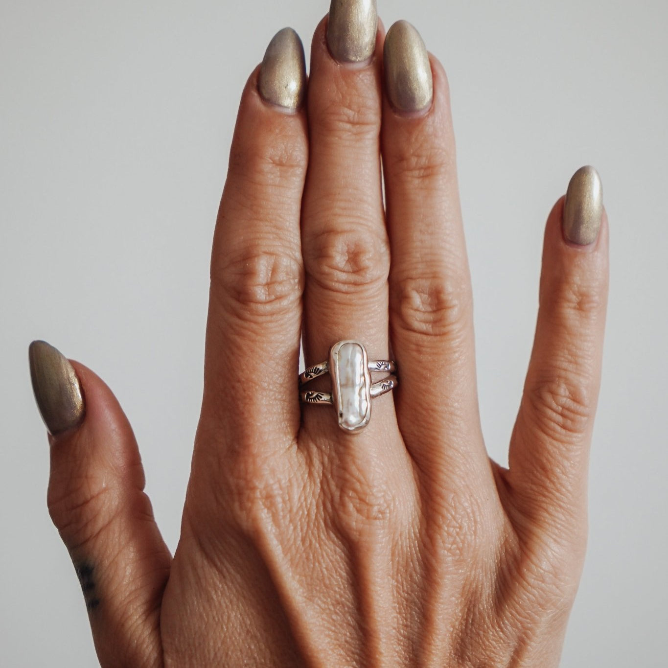Not Your Mama's Pearl Rings (Size 9) - Golden Road Crafted