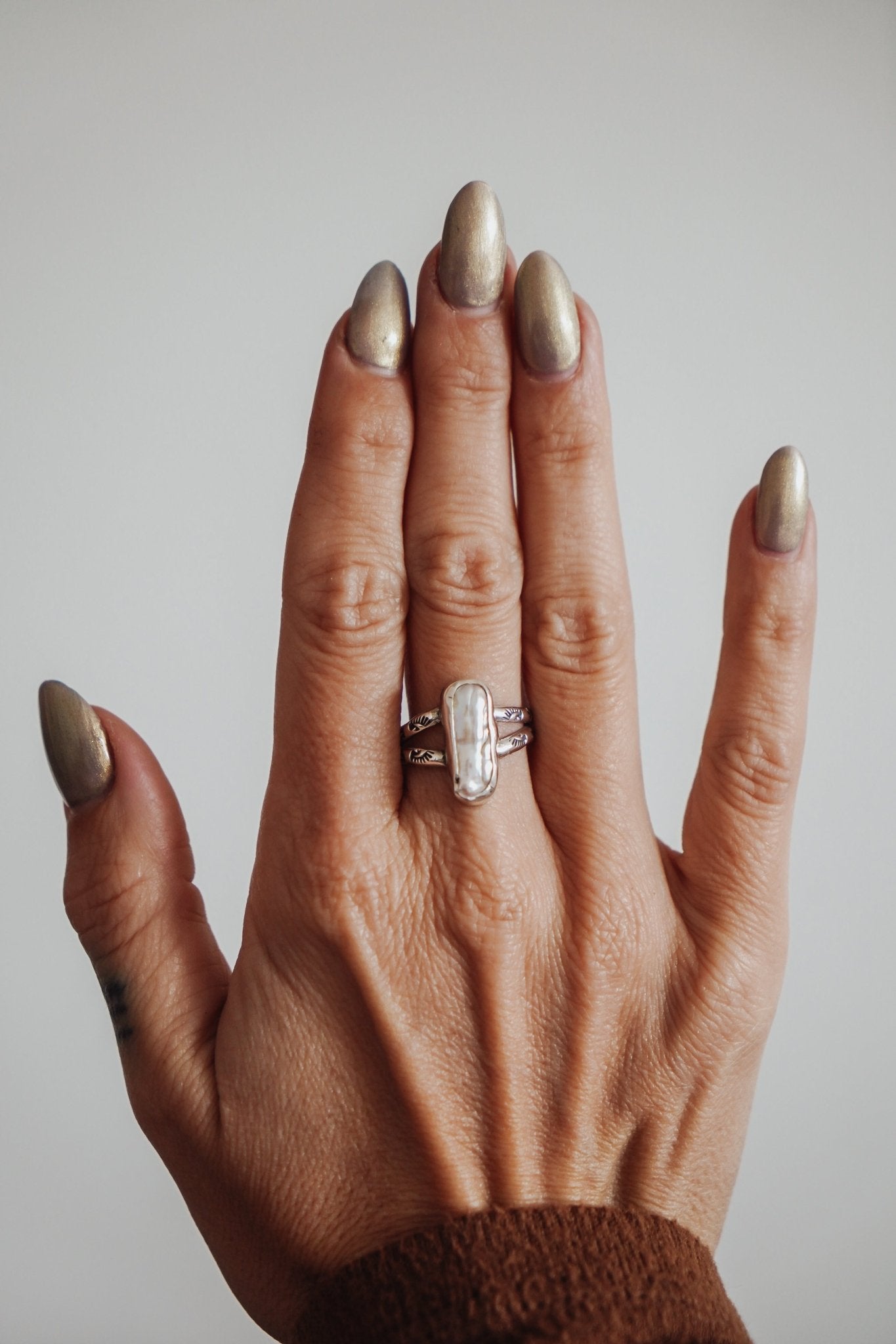 Not Your Mama's Pearl Rings (Size 9) - Golden Road Crafted
