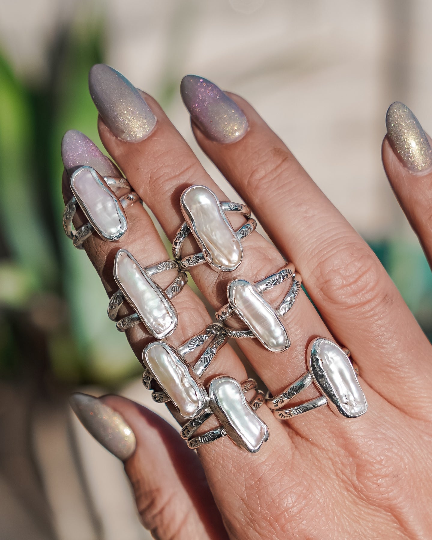 Not Your Mama's Pearl Rings (Size 9) - Golden Road Crafted