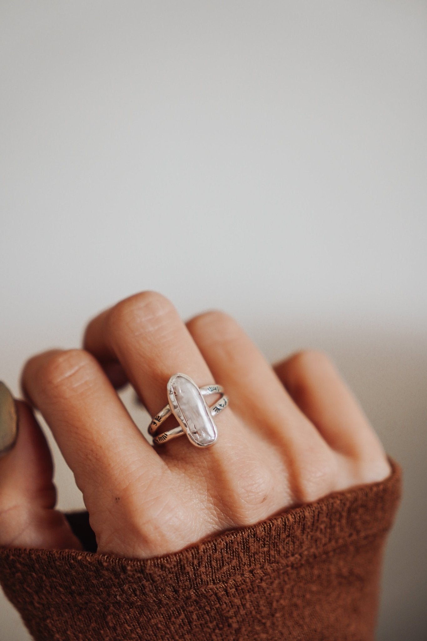 Not Your Mama's Pearl Rings (Size 9) - Golden Road Crafted