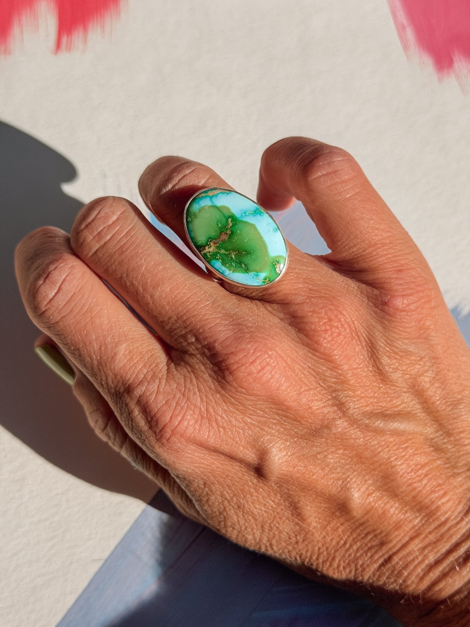 Oasis Ring in Sonoran Mtn (Size 7) - Golden Road Crafted
