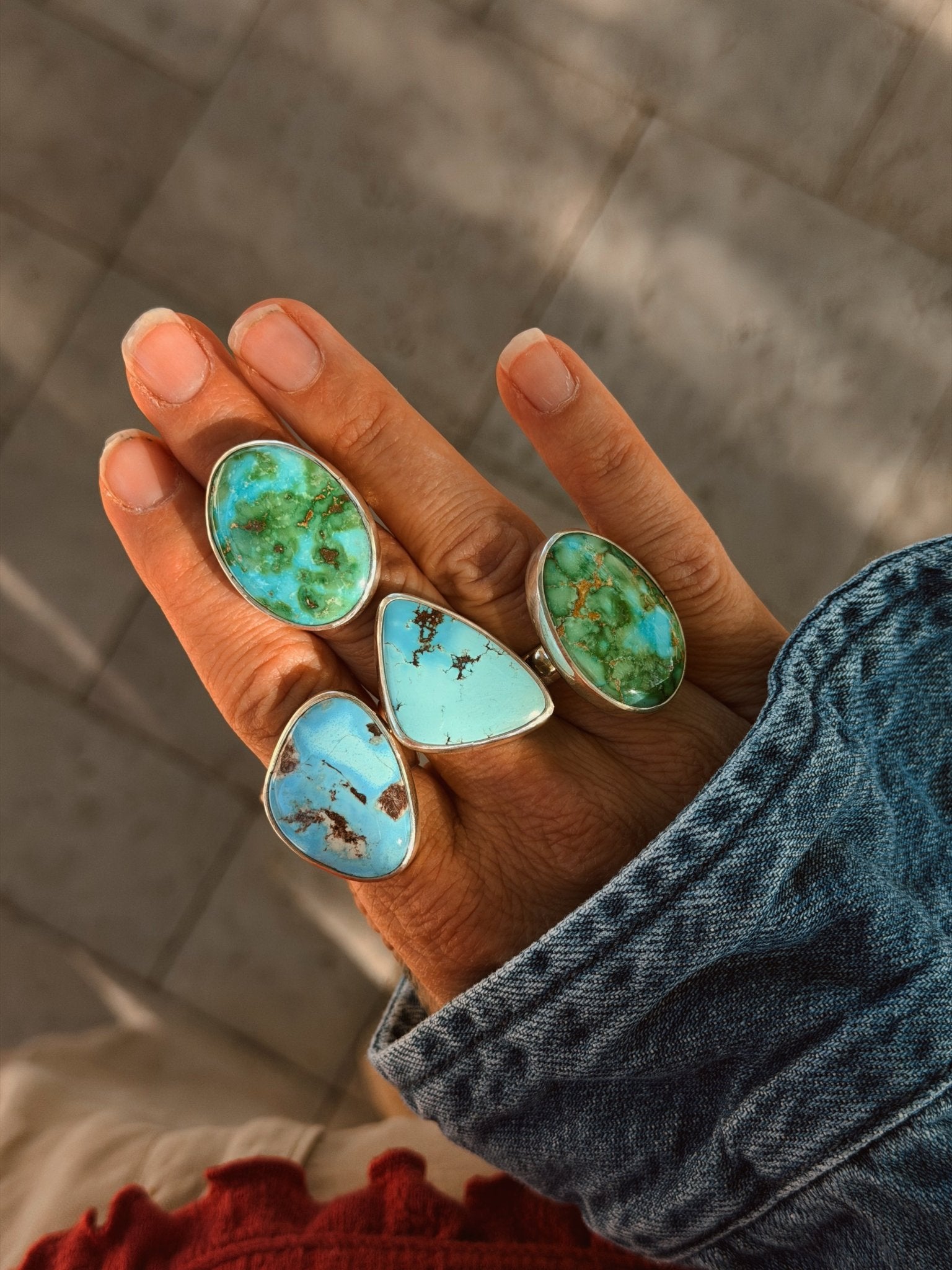 Oasis Ring in Sonoran Mtn Turquoise (Size 6.5) - Golden Road Crafted