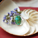 Oasis Ring in Sonoran Mtn Turquoise (Size 9) - Golden Road Crafted