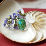 Oasis Ring in Sonoran Mtn Turquoise (Size 9) - Golden Road Crafted