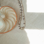 Ocean Dream Necklace in Sterling Shell Center Bead with Wampum - Golden Road Crafted