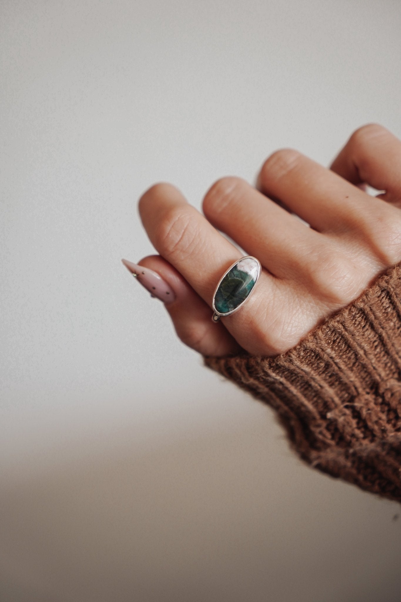 Ocean Jasper Horizontal Ring (Size 10.5) - Golden Road Crafted