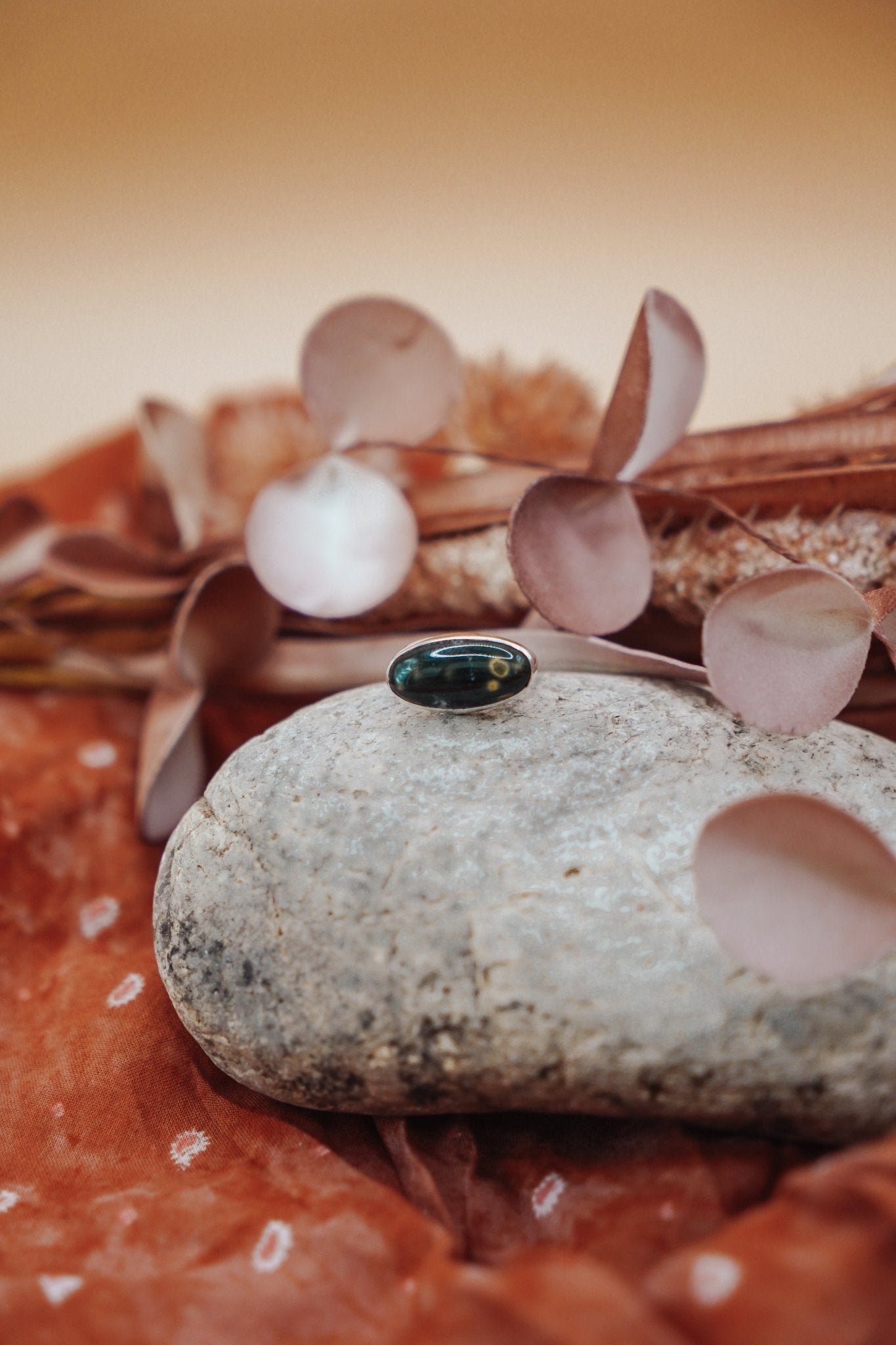 Ocean Jasper Horizontal Ring (Size 6) - Golden Road Crafted