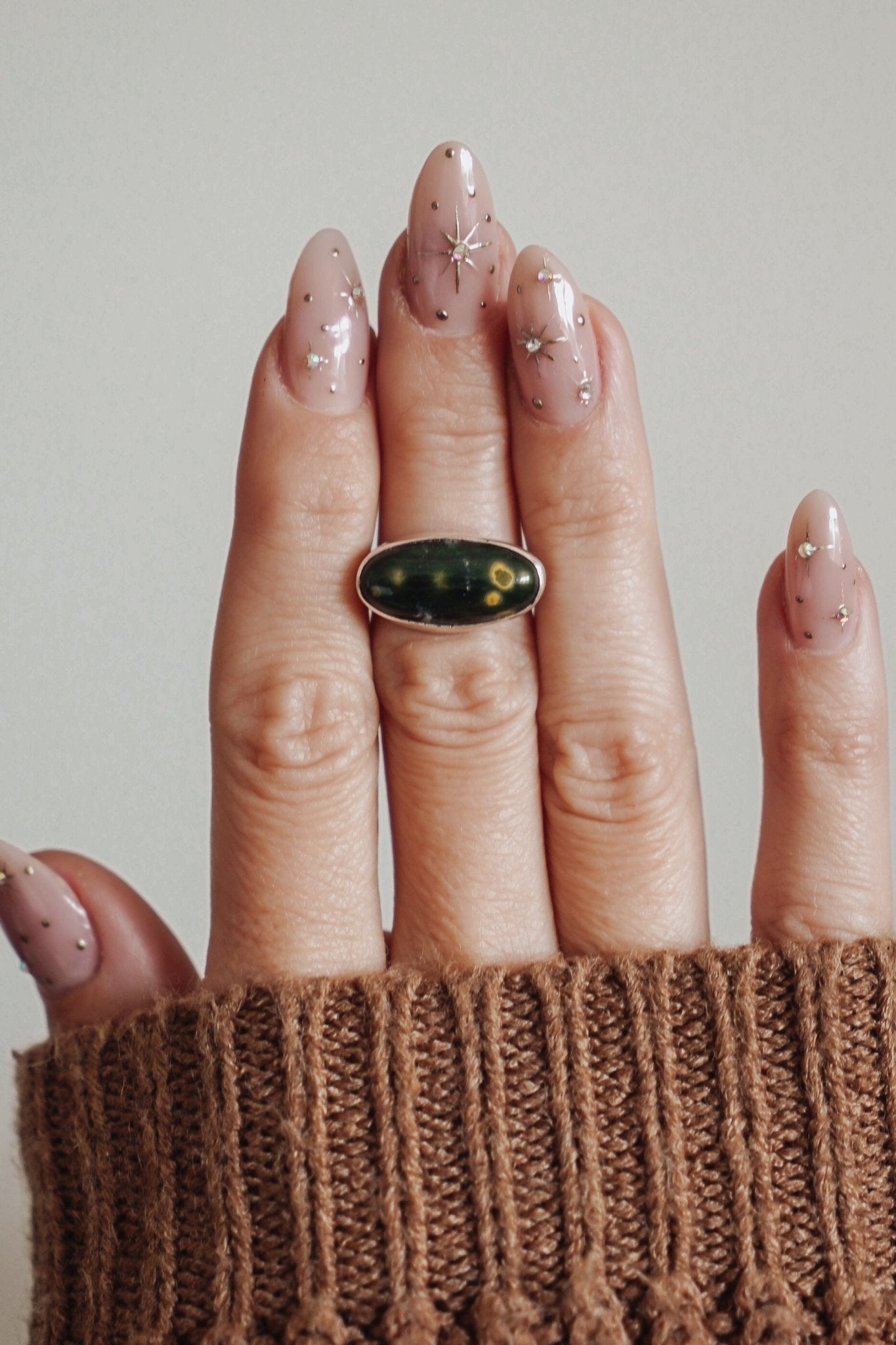 Ocean Jasper Horizontal Ring (Size 6) - Golden Road Crafted