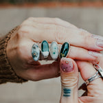 Ocean Jasper Horizontal Ring (Size 6) - Golden Road Crafted
